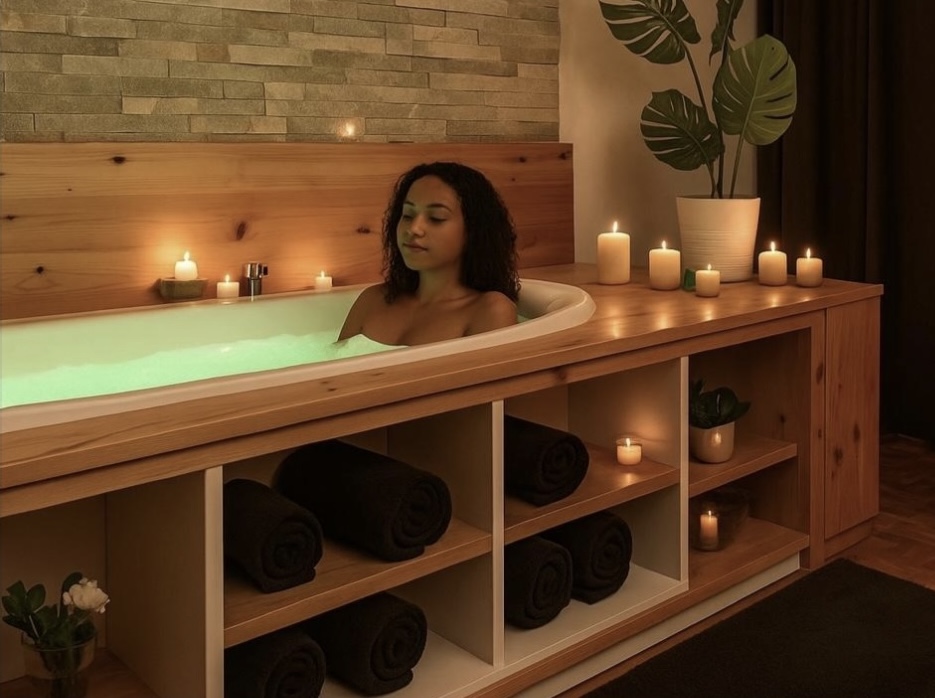 Balnéo privative  ambiance détente spa Manzè