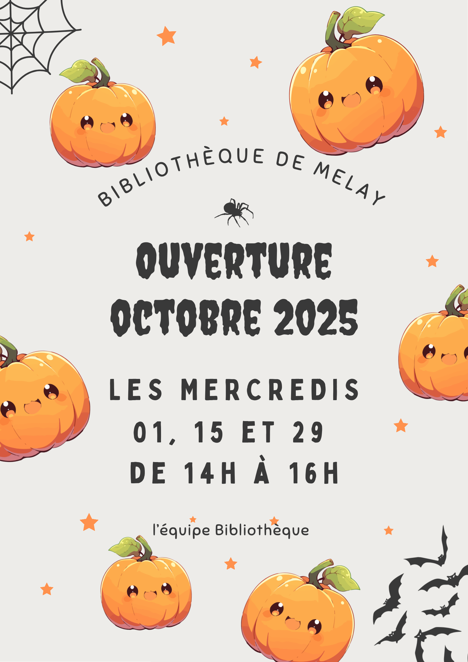 Attention, pour le mois de Septembre la bibliothèque sera ouverte le 2eme et 4eme mercredi!