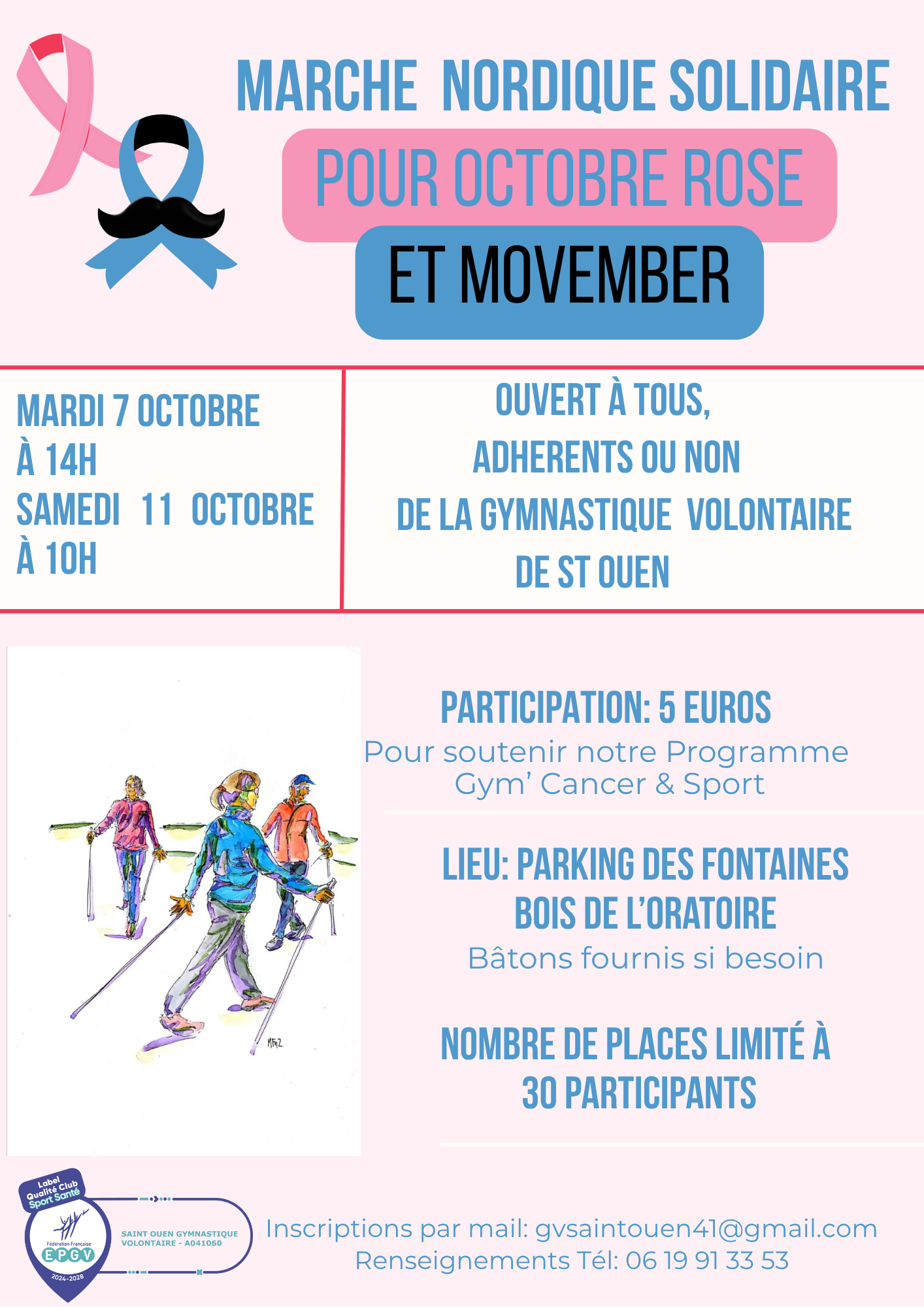 Affiche-Marche-Caritative-Octobre-Rose-Moderne-Simple-Rose-1-