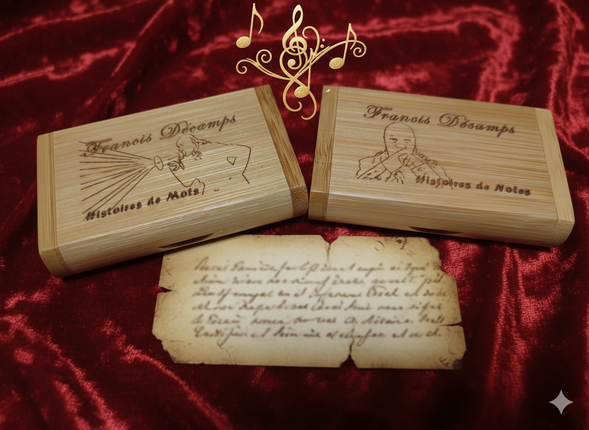 Editions Speciales Clés USB des deux albums compilation de Francis Décamps : "Histoires de Mots" et "Histoires de Notes"