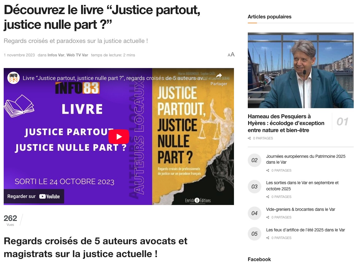Découvrez le livre "Justice partout, justice nulle part?"