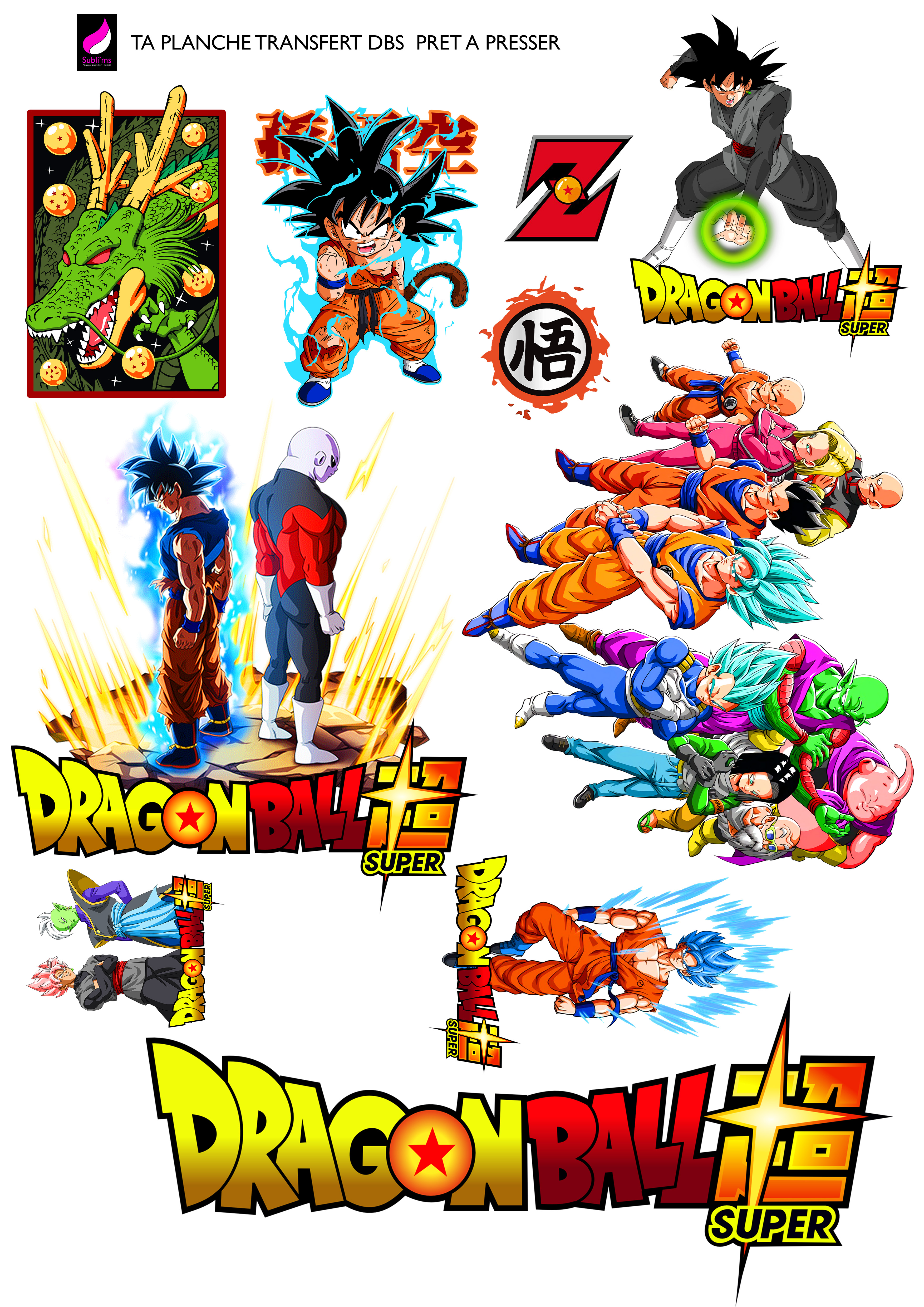 Dragon ball planche dtf a3 pret ea presser