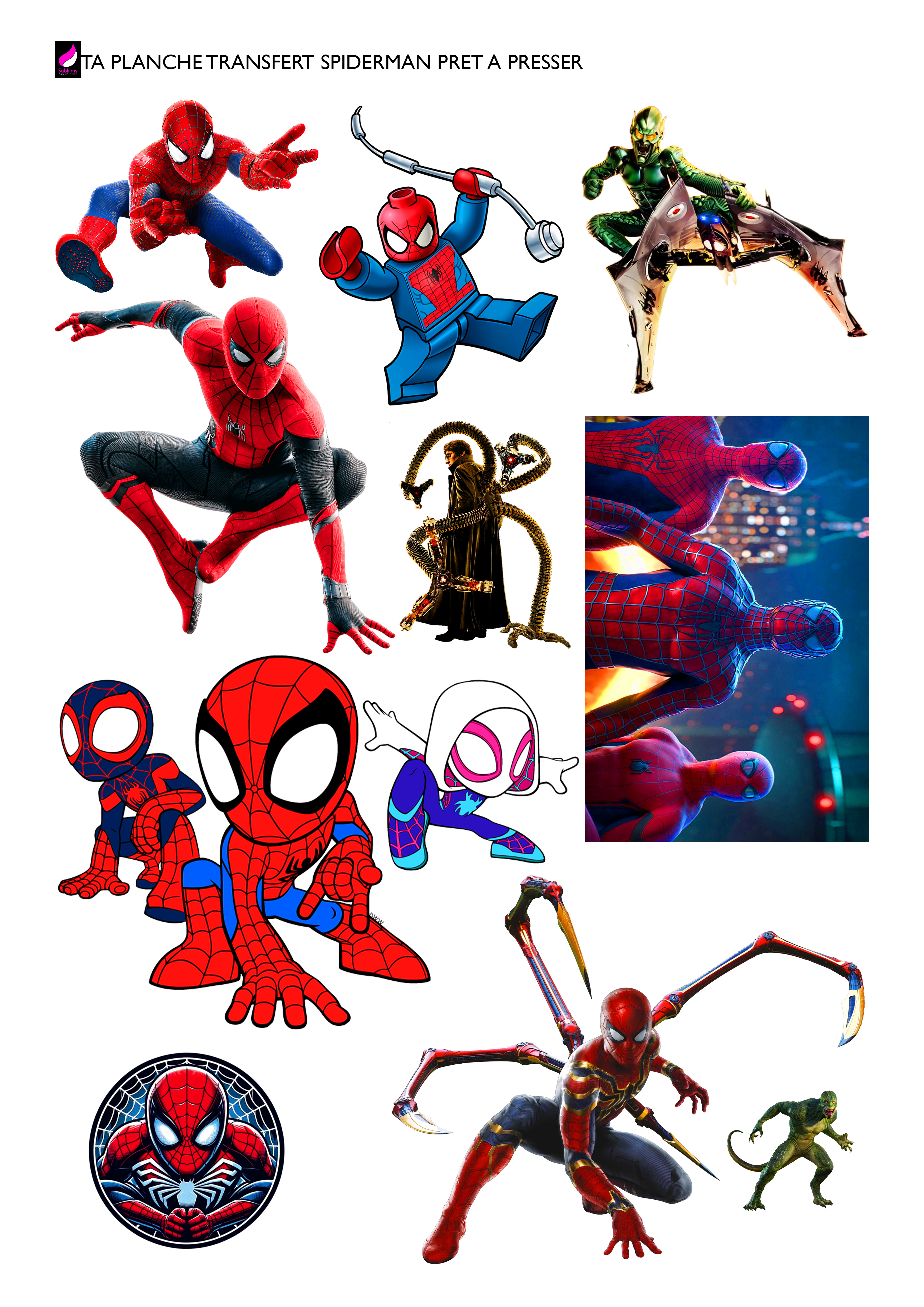 Spiderman planche dtf a3 pret ea presser