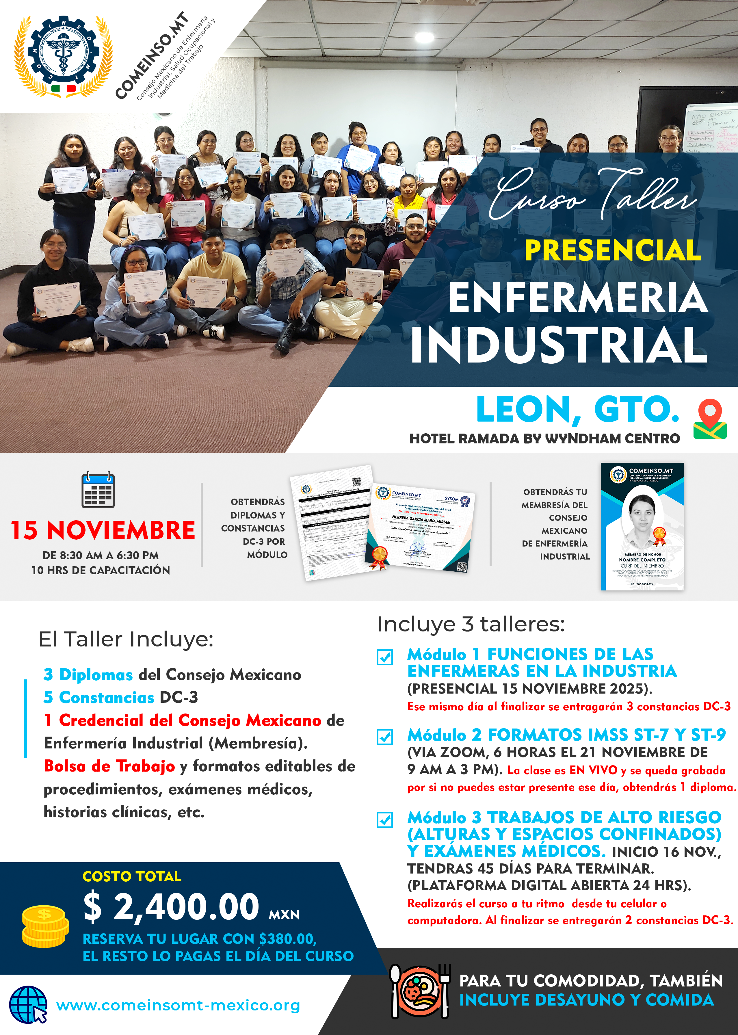 Informes nuevos curso enfermera industrial leon gto 15 noviembre 2025