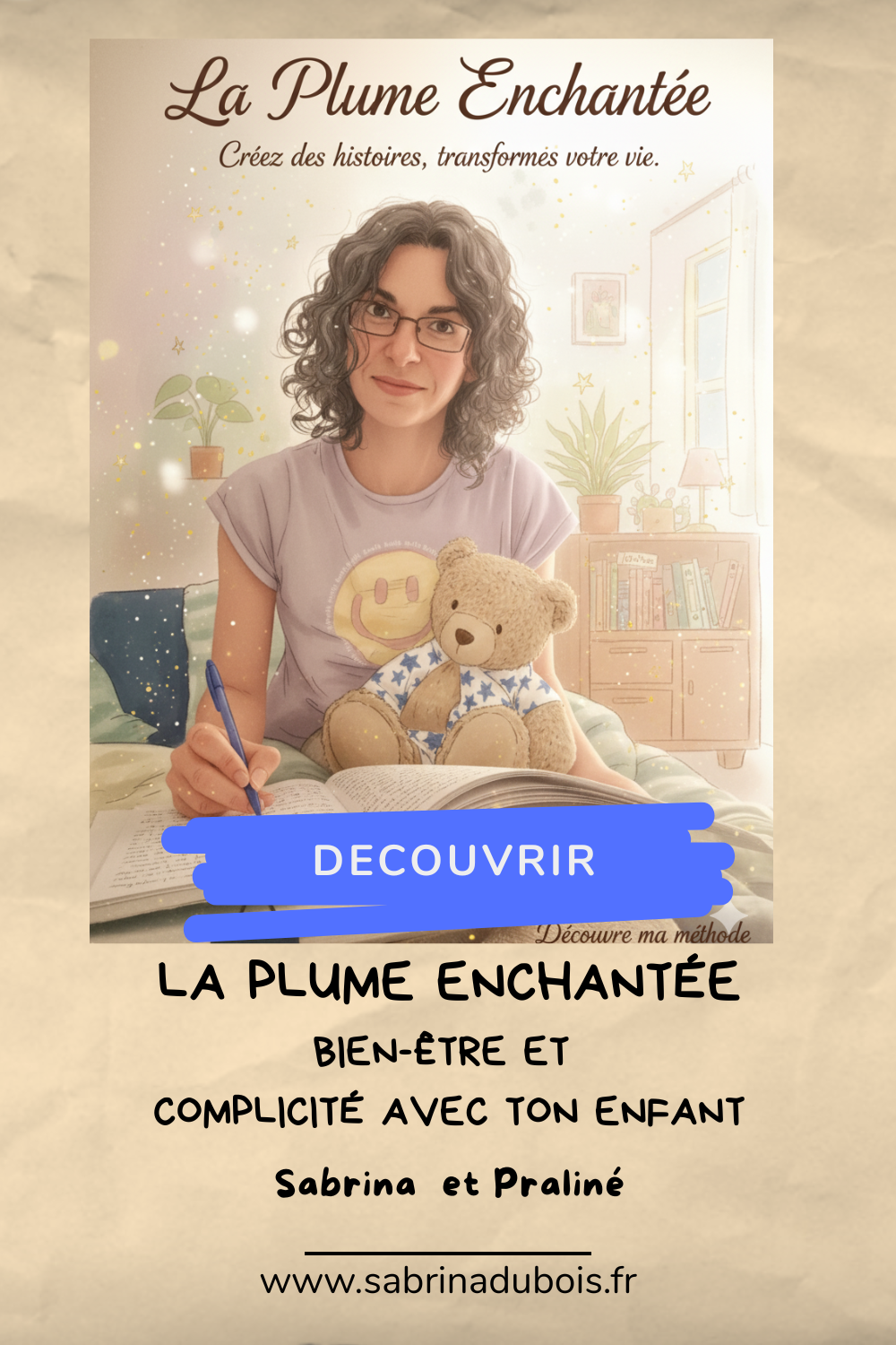 La-plume-enchantee-ilustration-Praline-et-moi-en-train-d-ecrire