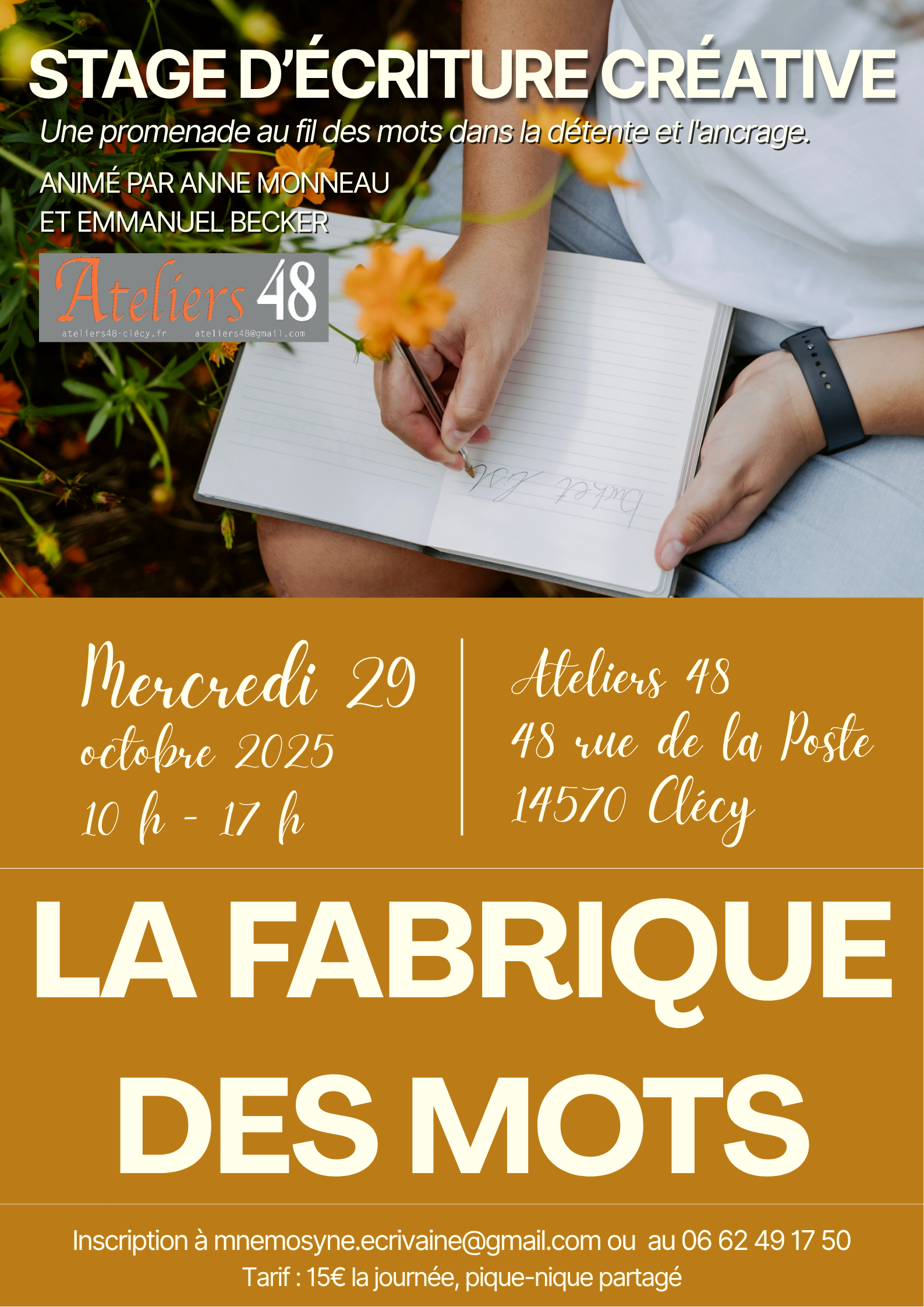 Affiche-stage-ecriture-Anne-Monneau-EB-oct-2025