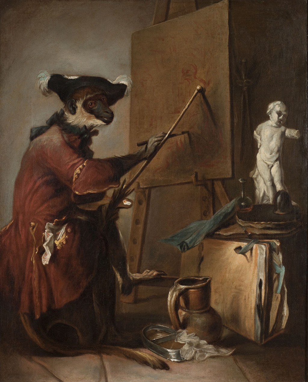 78 gabriel-gervais-chardin-le-singe-peintre-2e-quart-du-xviiie-siecle-musee-du-louvre-departement-des-peintures 1024x1268