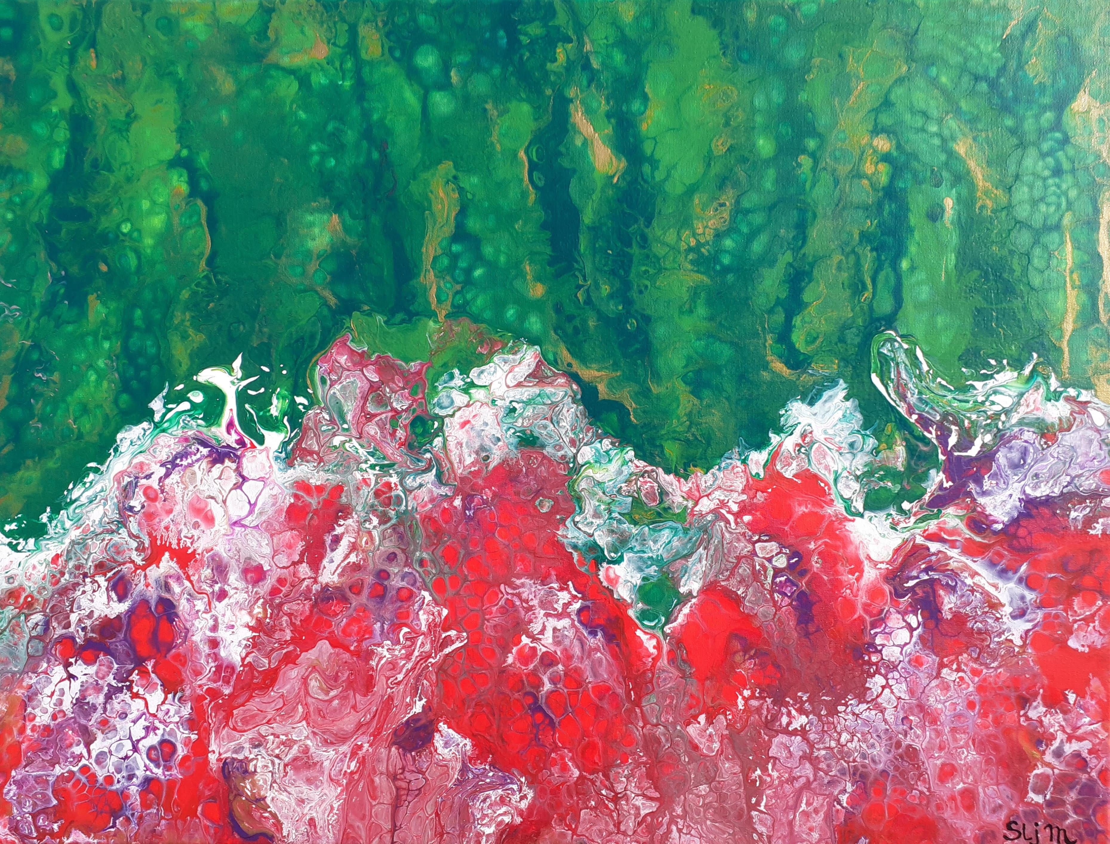 Promenons nous dans les bois, 60 x 80, Acrylique fluide sur toile
Offert à Lucie