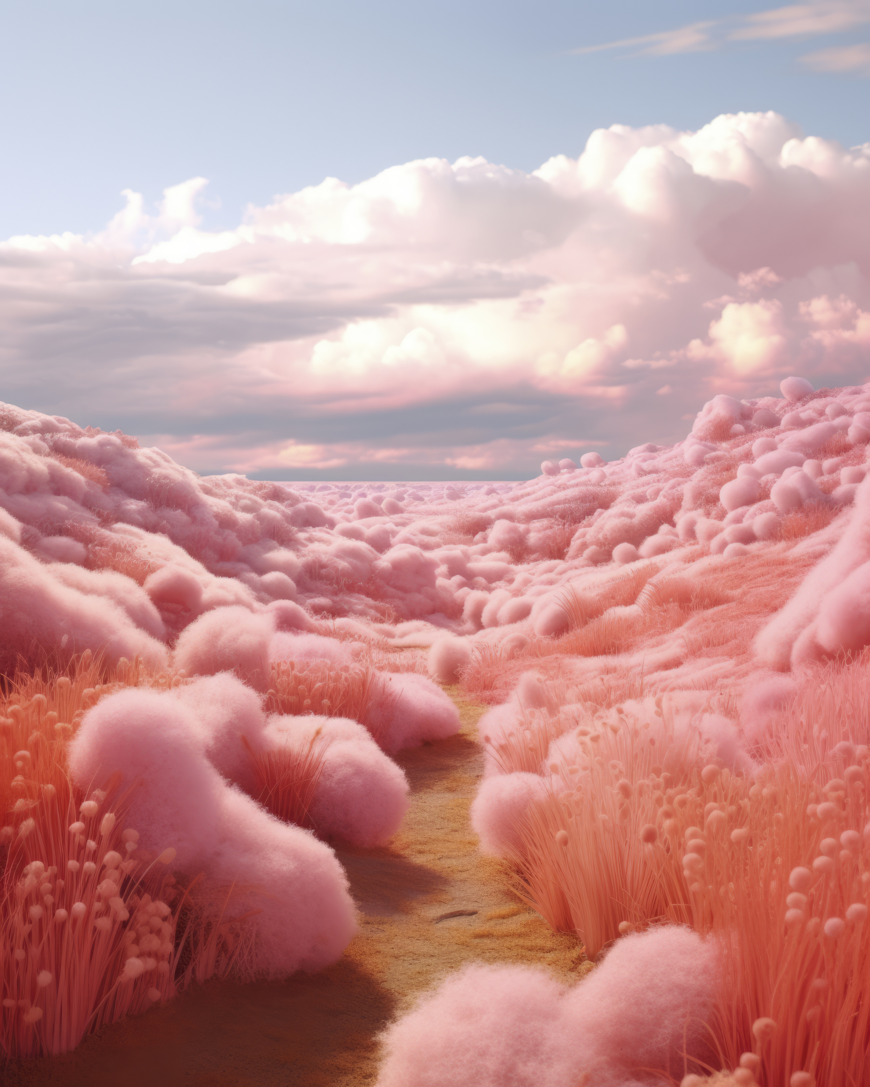 Paysage-naturel-rose-avec-vegetation