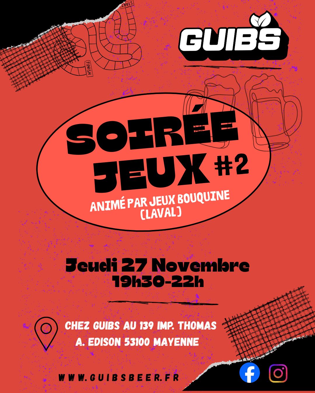 SOIREE JEUX #2 le Jeudi 27/11 !!!