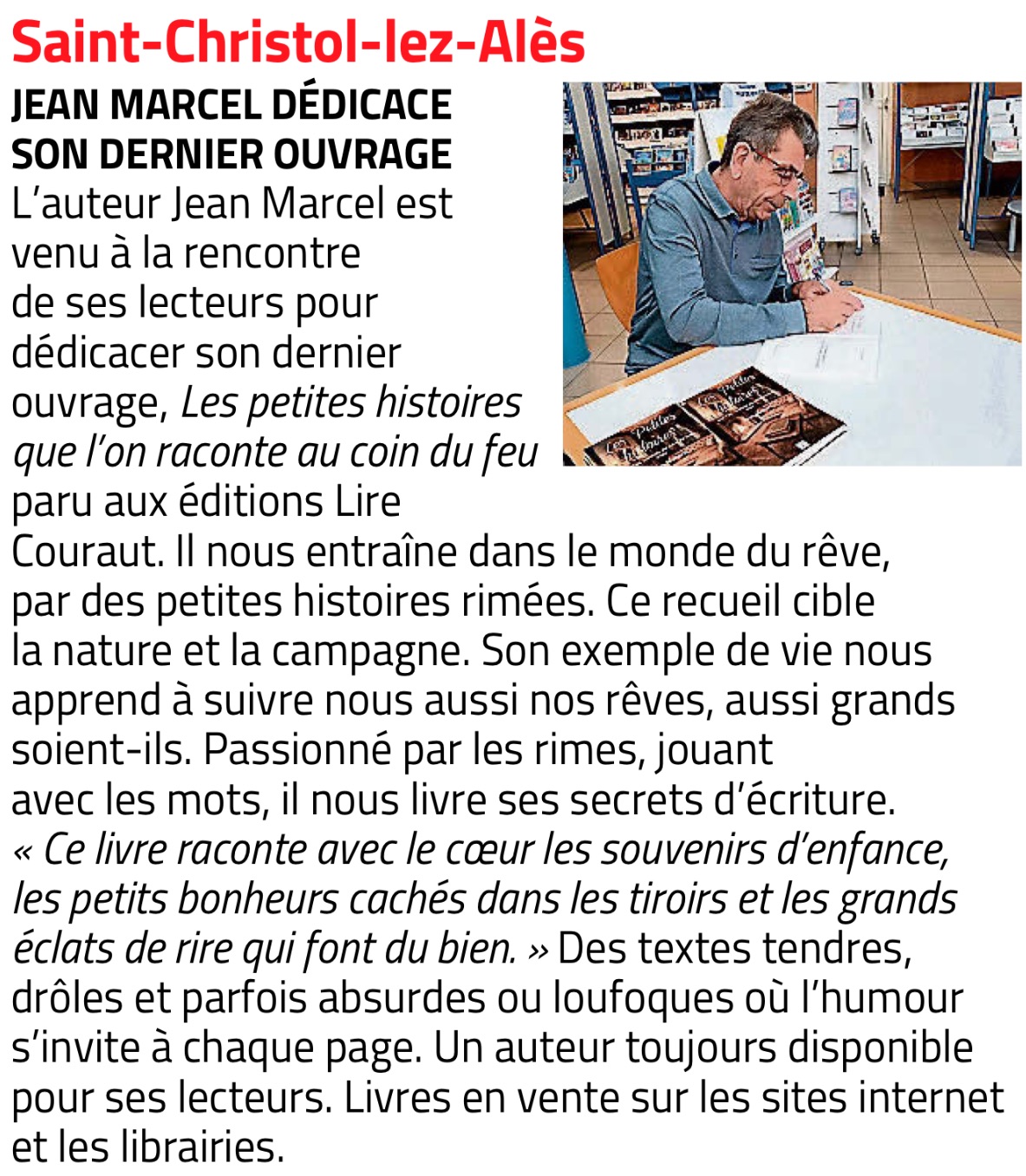 Séance de dédicaces de Jean Marce