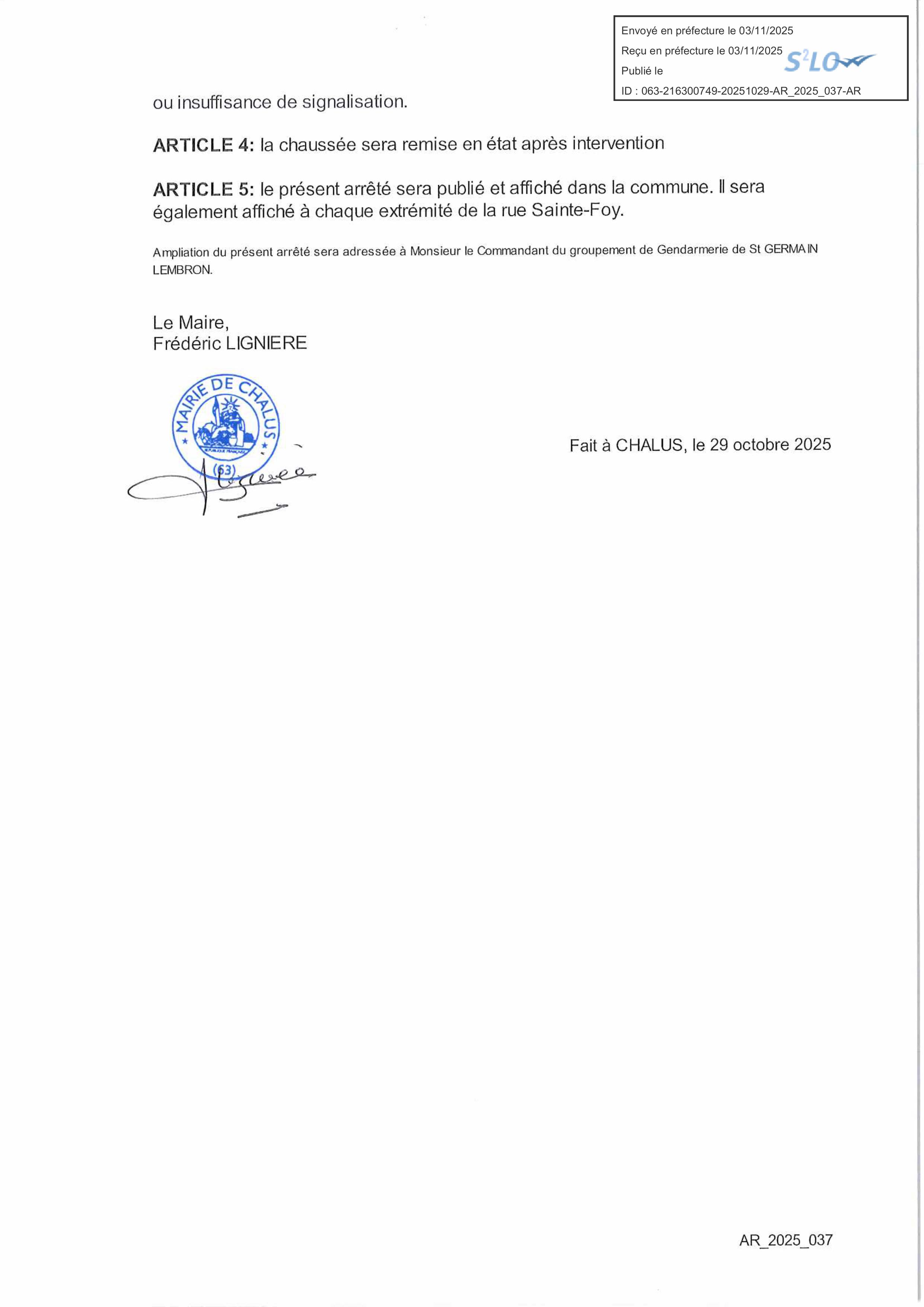 Ar 2025 037 arrete circulation rue ste foy images 1