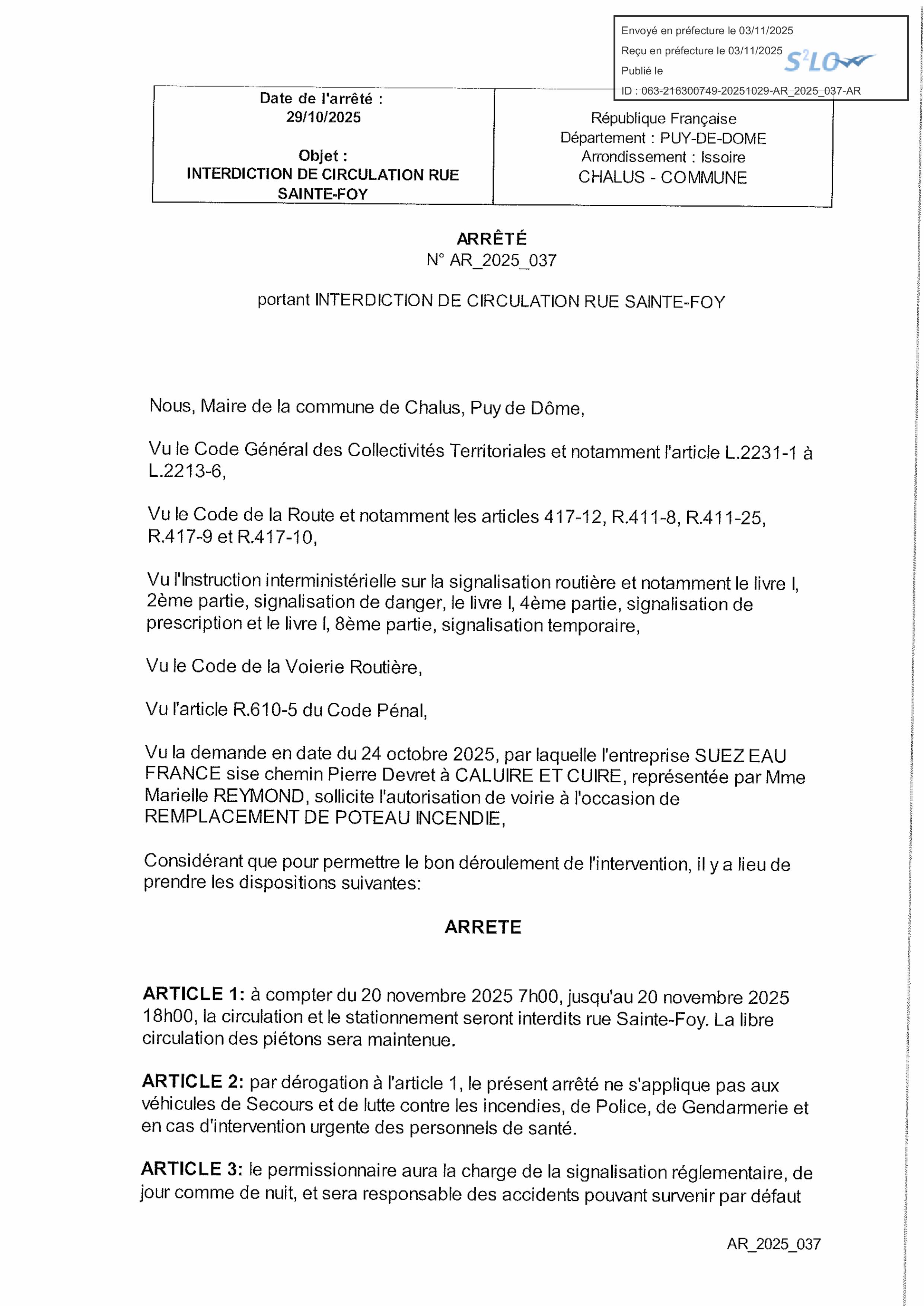 Ar 2025 037 arrete circulation rue ste foy images 0