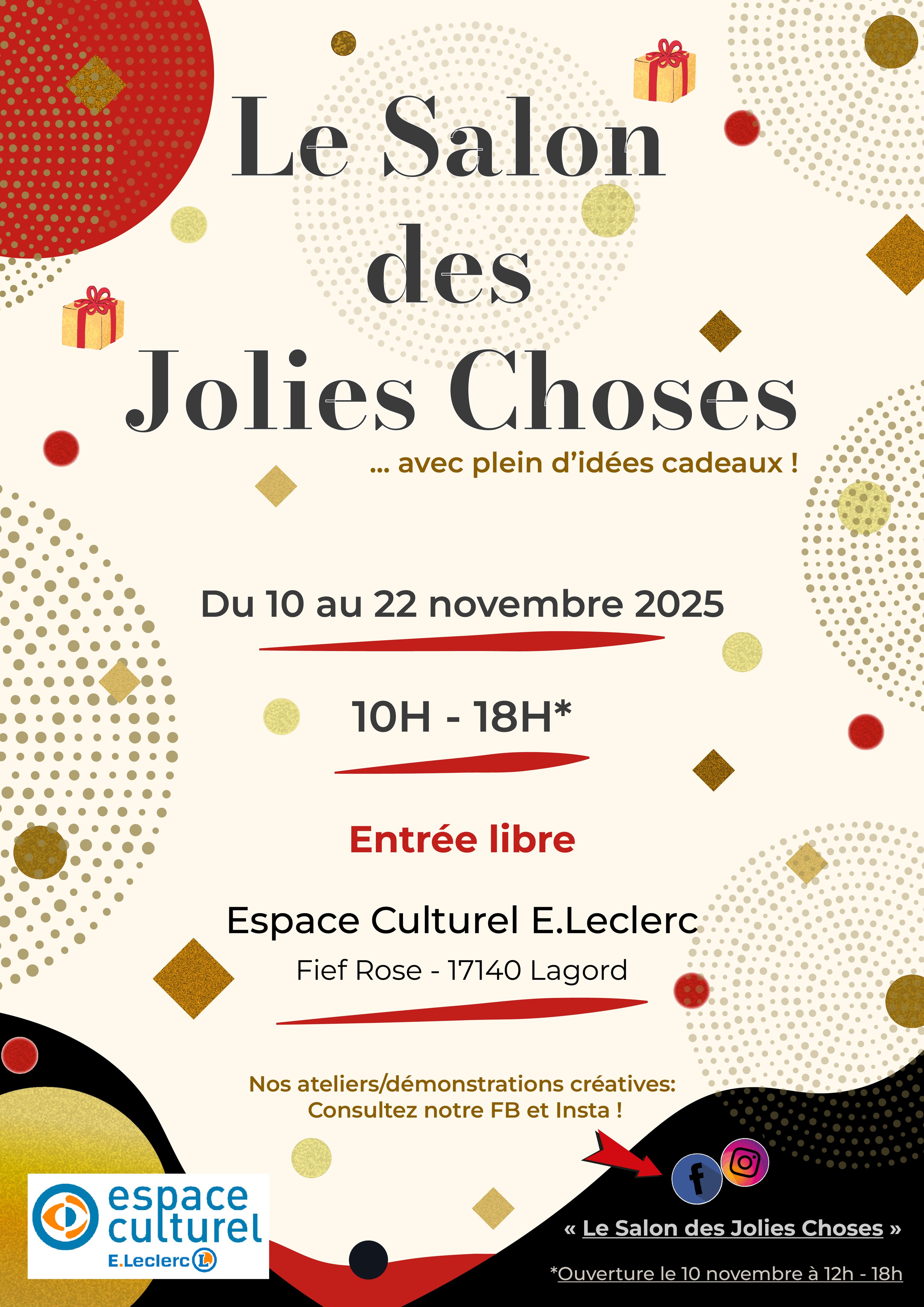 Salon Jolies Choses Culturel Lagord Affiche 10-11-