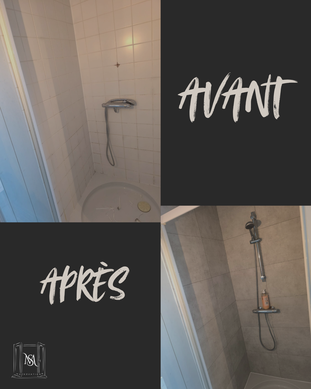 Black grey brown beauty hair before after collage instagram post 1