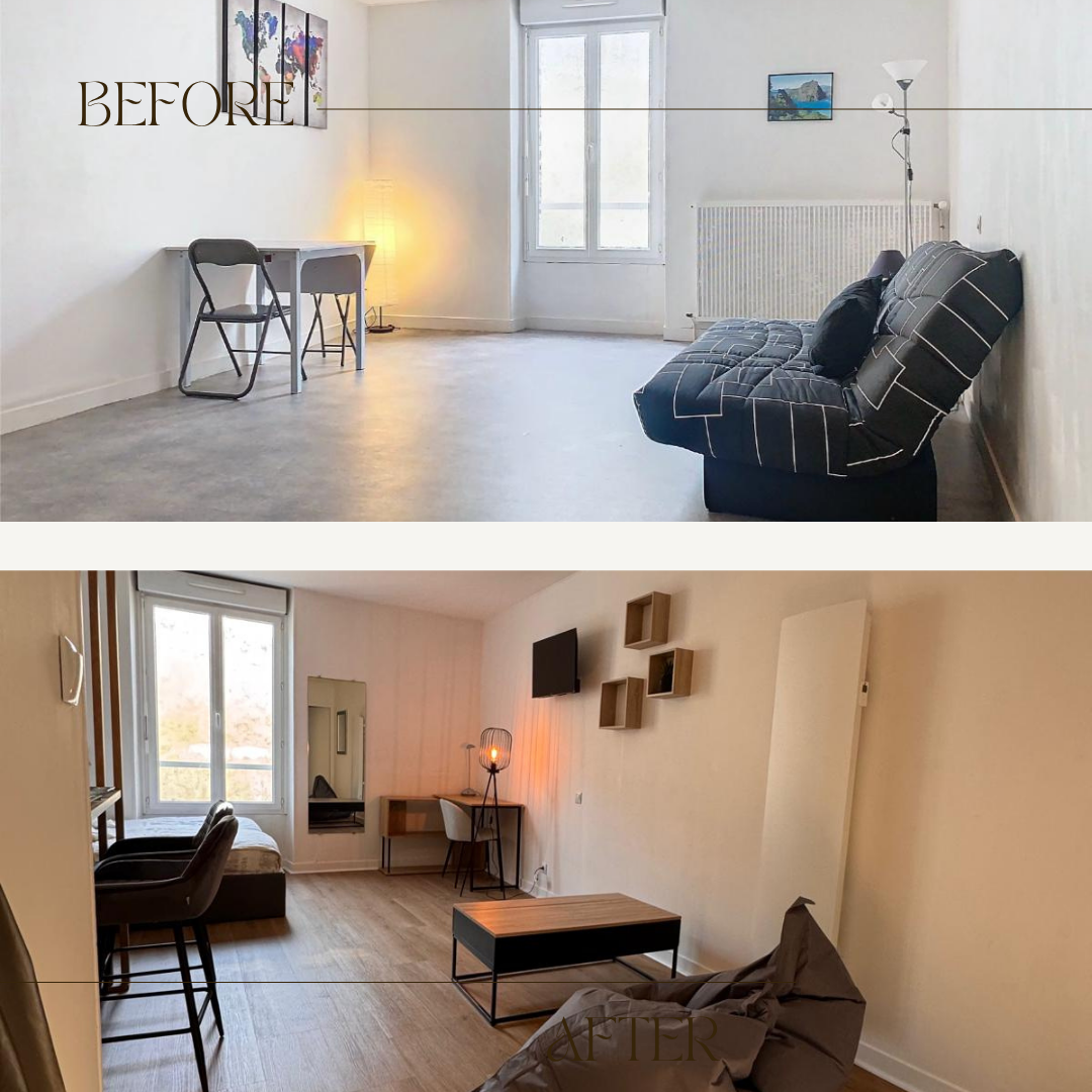 Beige brown neutral before after instagram post