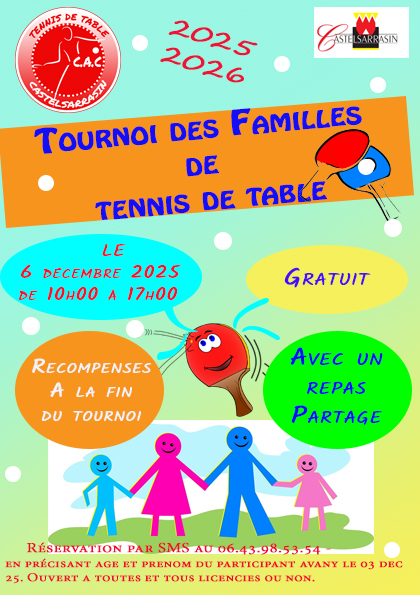 Grand Tournoi Amical des Familles de tennis de table