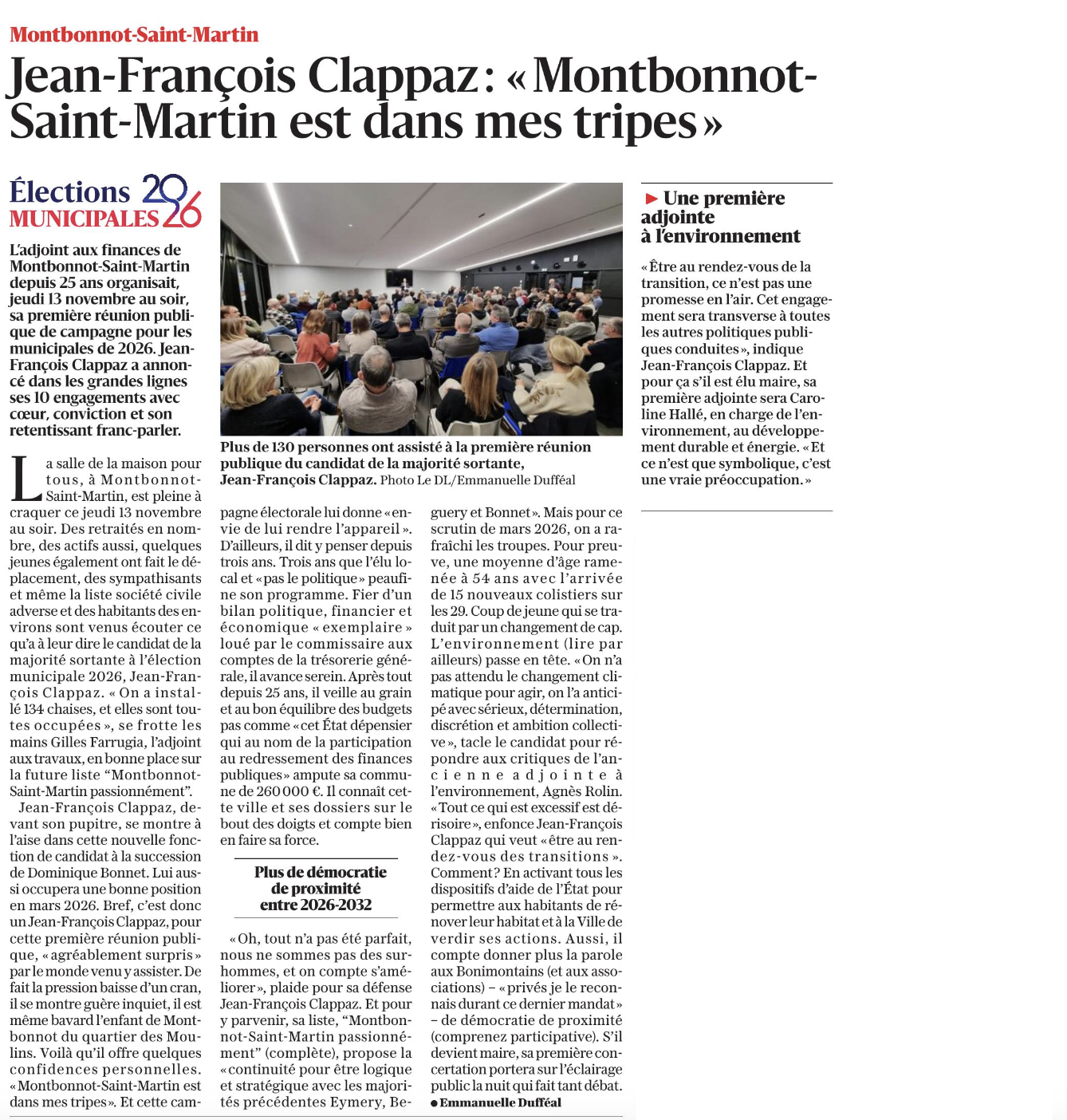 Campagne-electorale-2026-montbonnot-article-dauphine-libere-15-novembre-2025