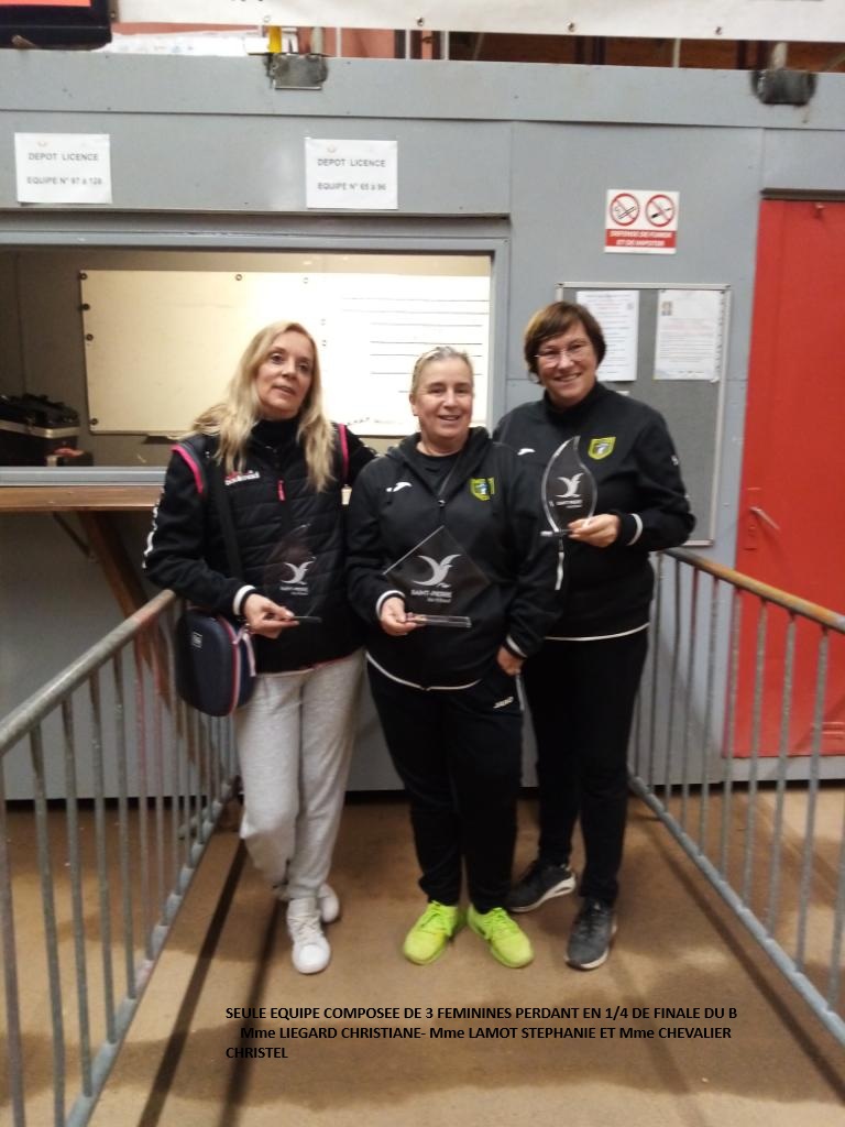 Seule equipe feminine au challenge de la municipalite recompensee perdu en quart