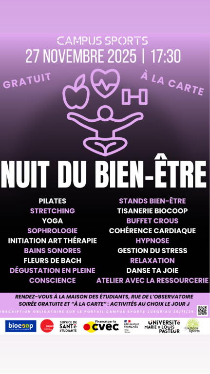 Campus sport et bulle d inspire nuit du bien etre 27 11 2025