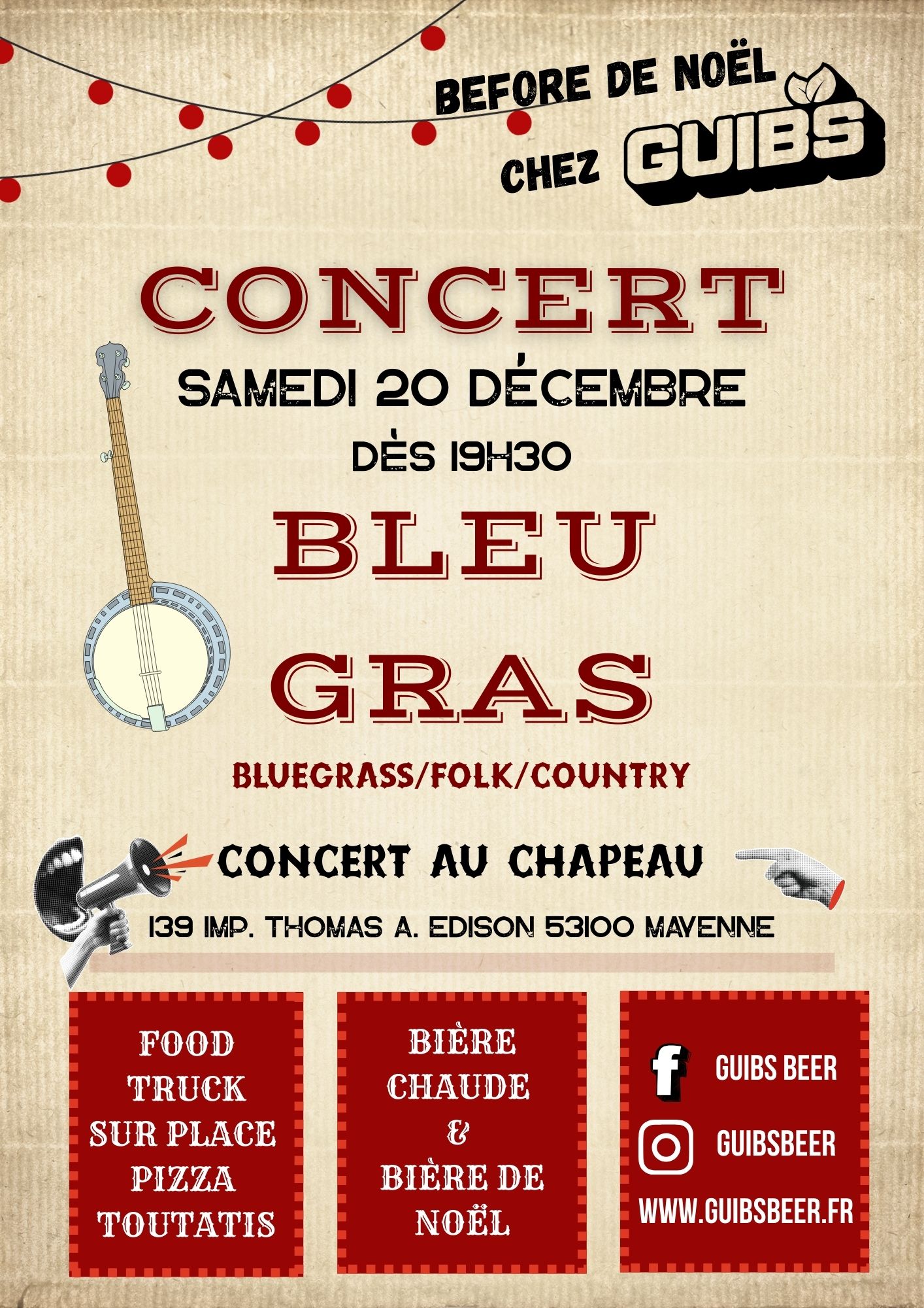 CONCERT BLEU GRAS              LE SAMEDI 20 DECEMBRE