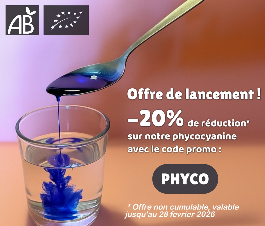 Découvrez notre phycocyanine bio, l’or bleu de la spiruline