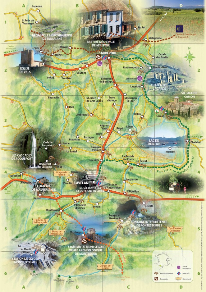 Carte touristique pyrenees cathares