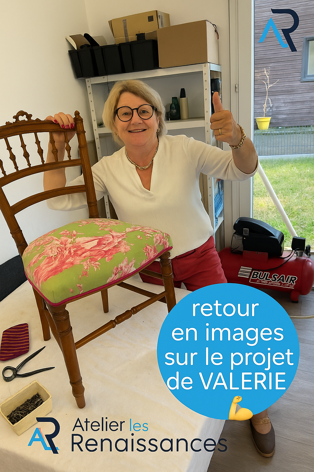 Atelier les renaissances tapissier decorateur saint medard en jalles stage tapisserie formation tapisserie relooking meuble tapissier lacanau