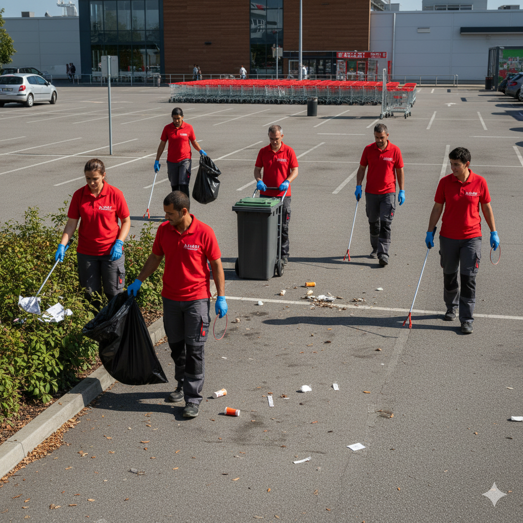 Nettoyage de parkings en Moselle par Axalot : balayage mécanique, dégraissage et retrait de déchets. Offrez un stationnement propre et sécurisé à vos clients et collaborateurs.