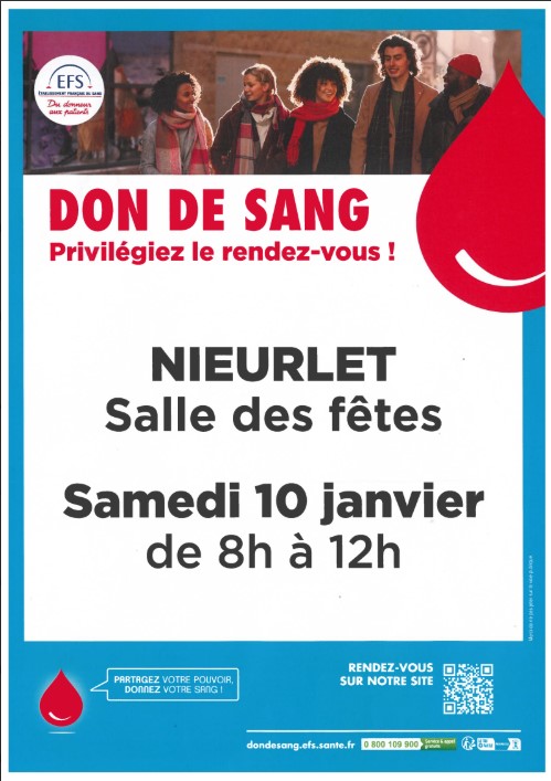 Don du sang 10 janvier 2026