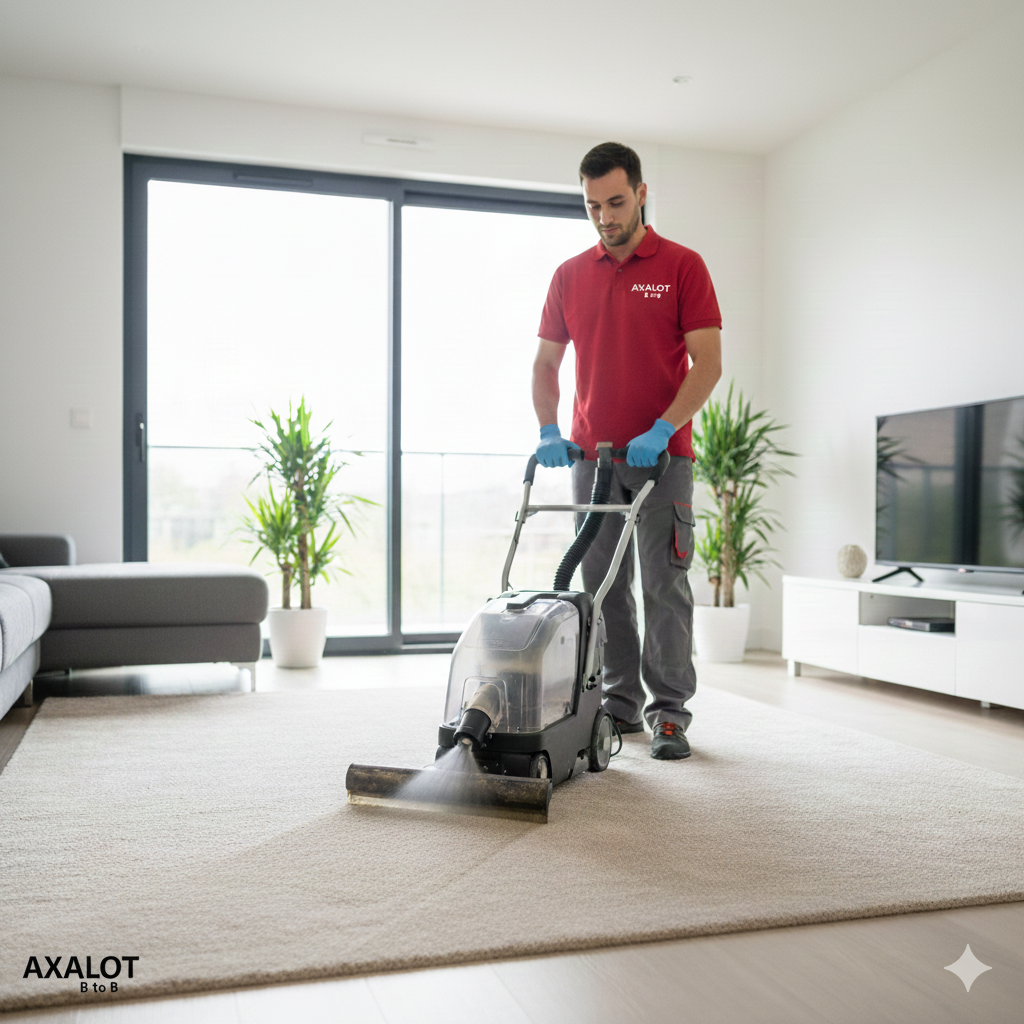 Nettoyage de moquettes à domicile en Moselle par Axalot : shampouinage haute efficacité, élimination des taches et acariens. Retrouvez un intérieur sain et frais