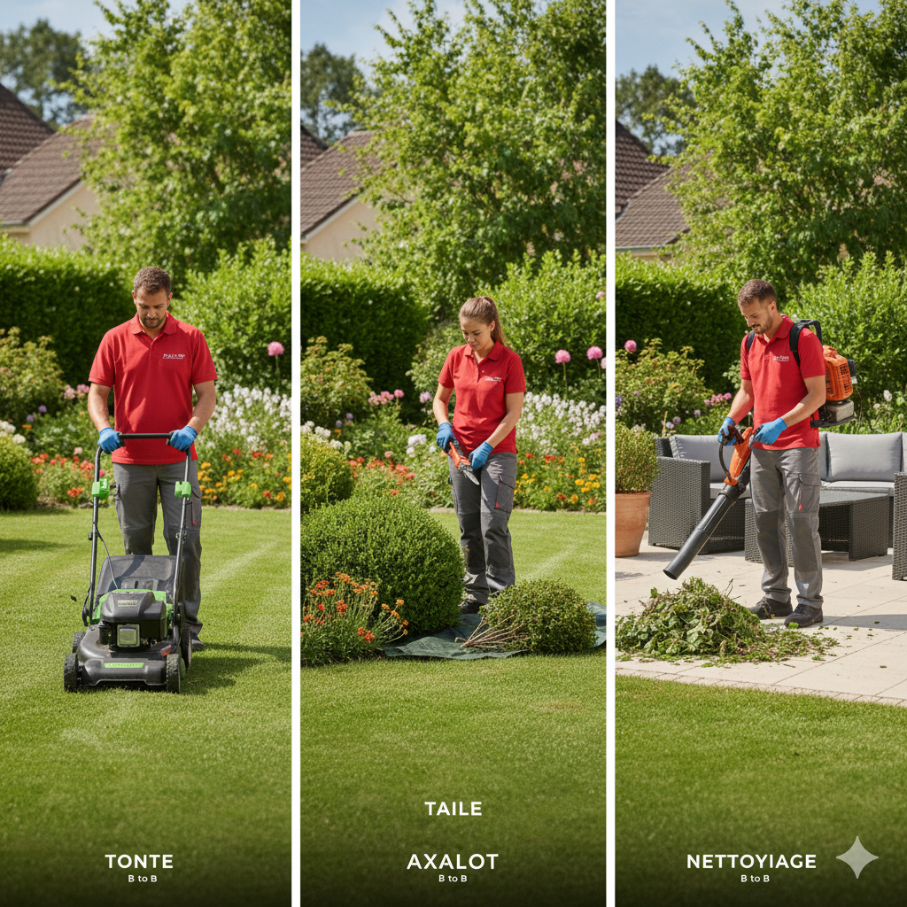 Entretien d'espaces verts par Axalot : tonte de pelouse, taille de haies et soin du jardin pour particuliers en Moselle. Profitez d'un extérieur impeccable.