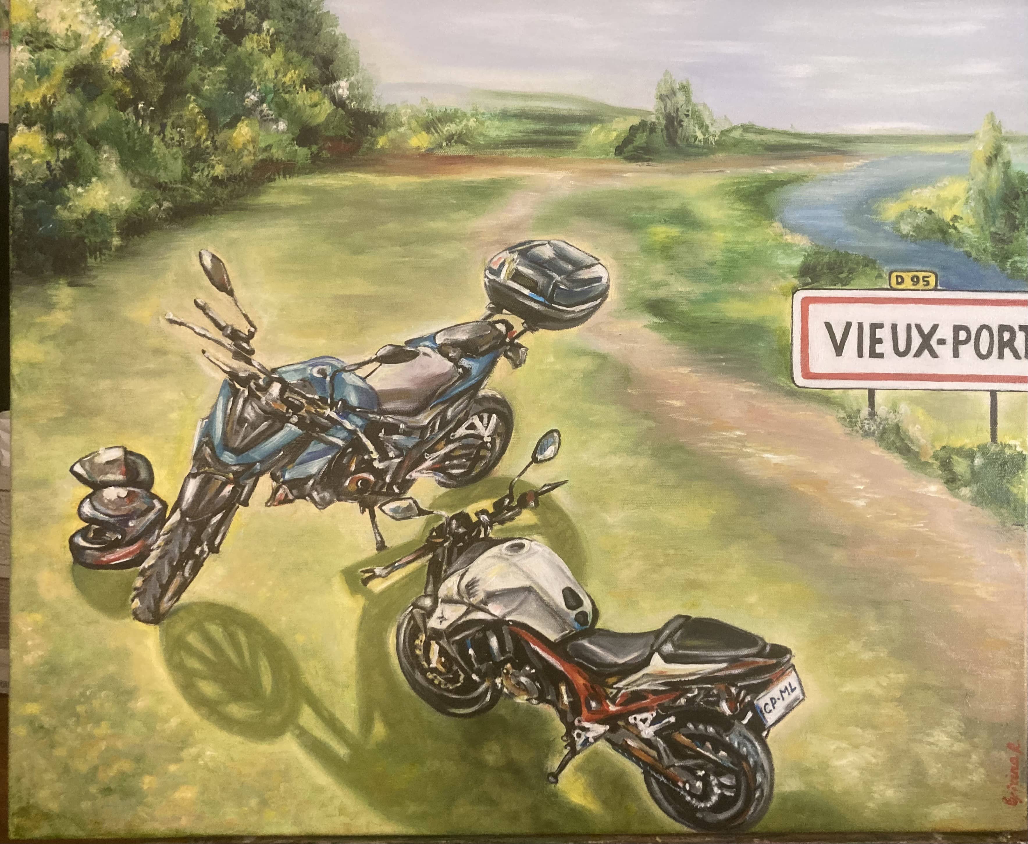 Moto love story peinture irinart
