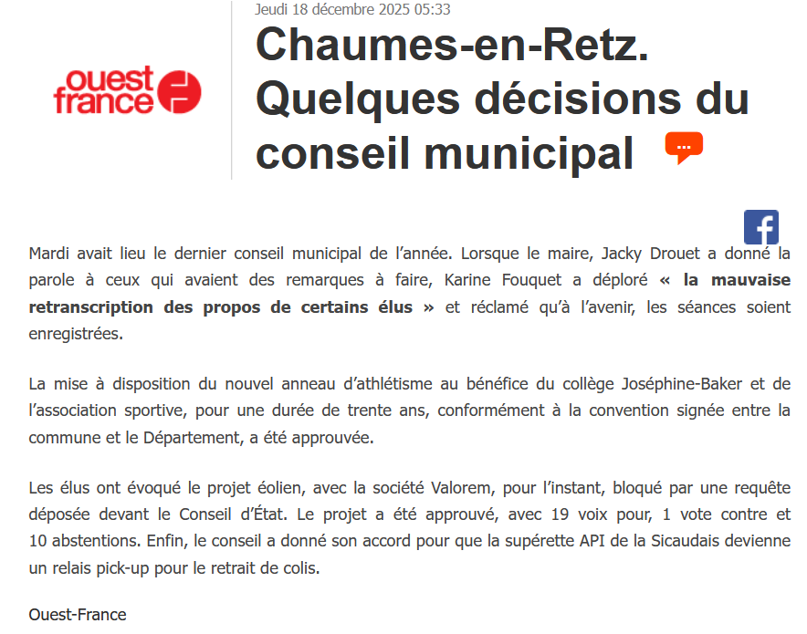 Article conseil municipal