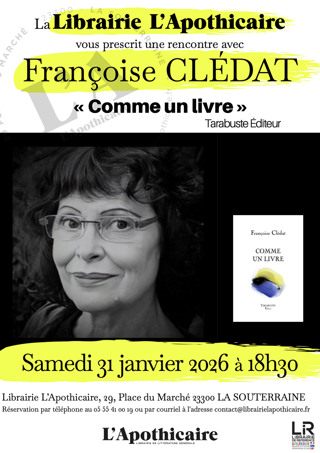 Francoise cledat a la librairie l apothicaire a la souterraine