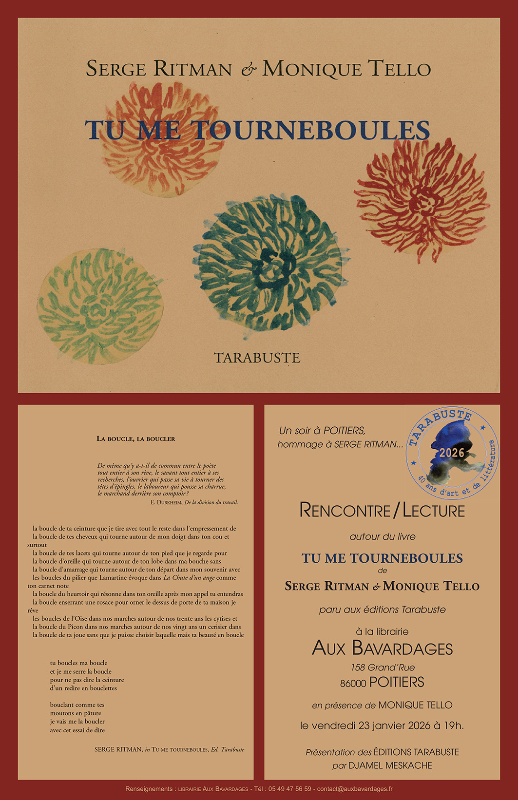 Hommage a serge ritman a la librairie aux bavardages a poitiers