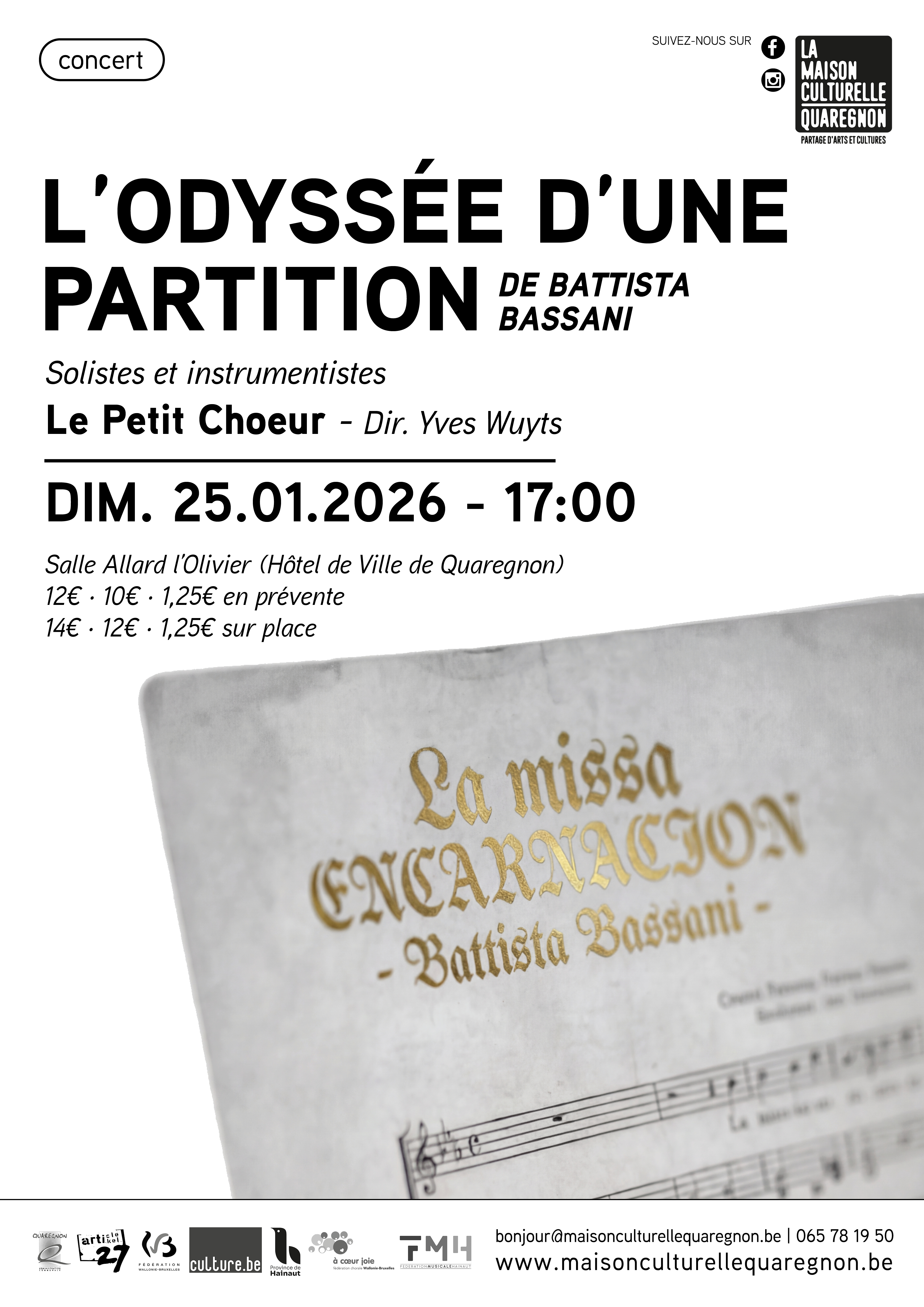 L odyssee d une partition de battista bassani quaregnon 25 01 26 2