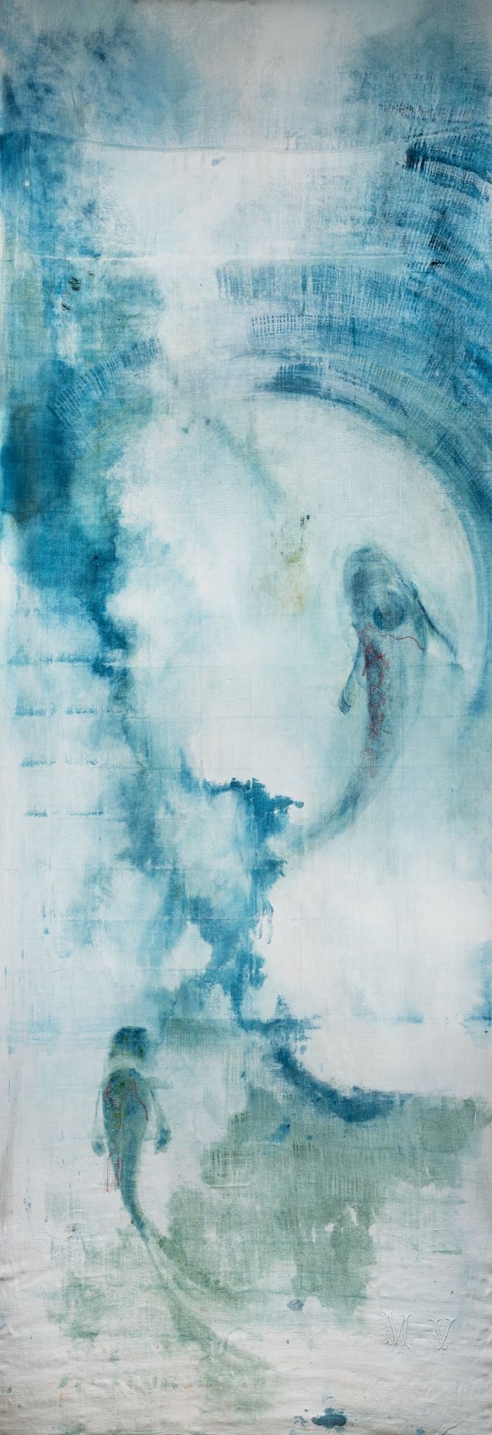 Collection Koï, grand format sur toile de lin XIXe, Laurence Bernard