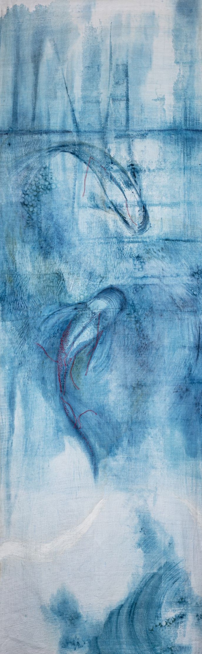 peintureà l'huile sur toile ancienne, collection Koï, Laurence Bernard
