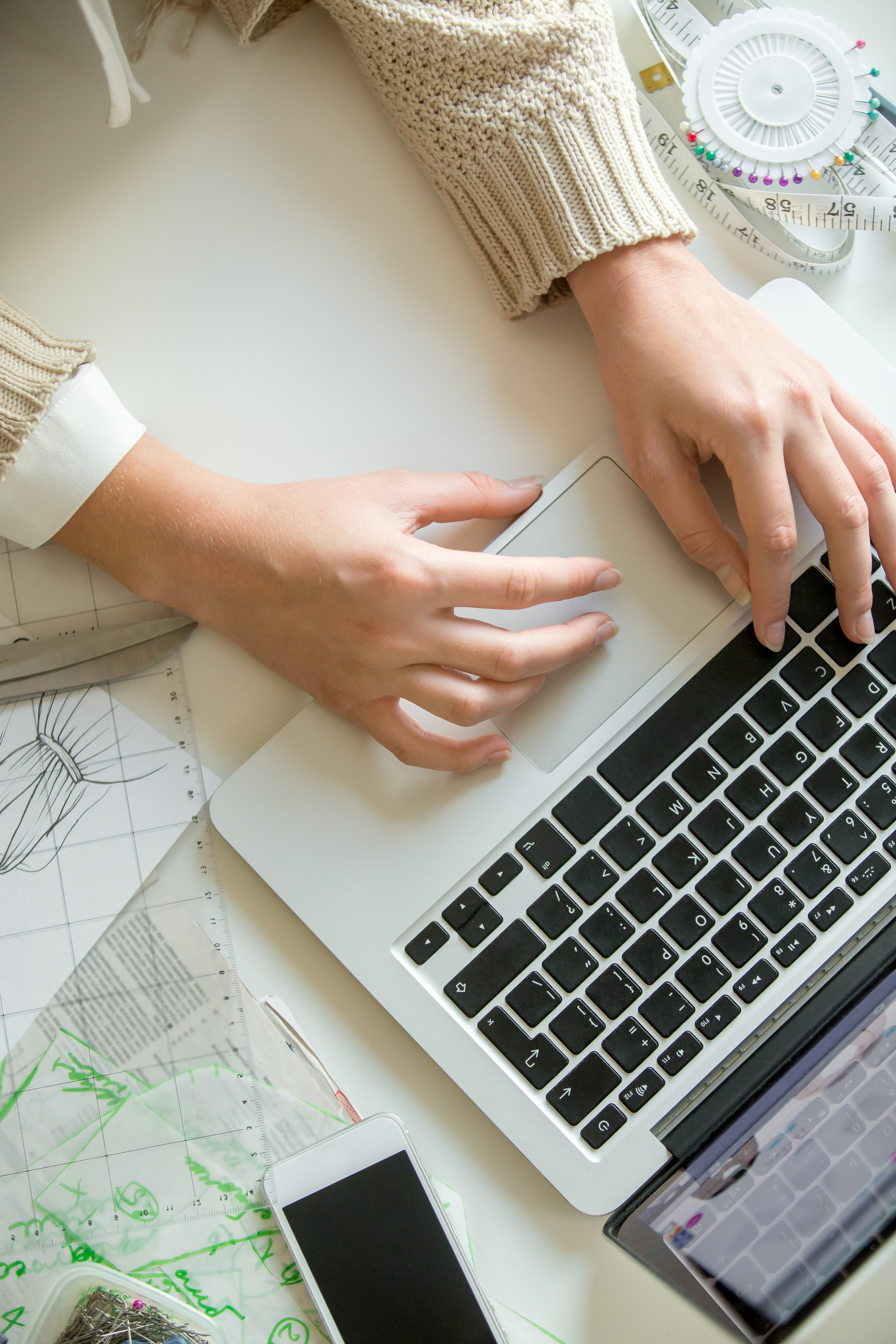 Hands-working-with-laptop