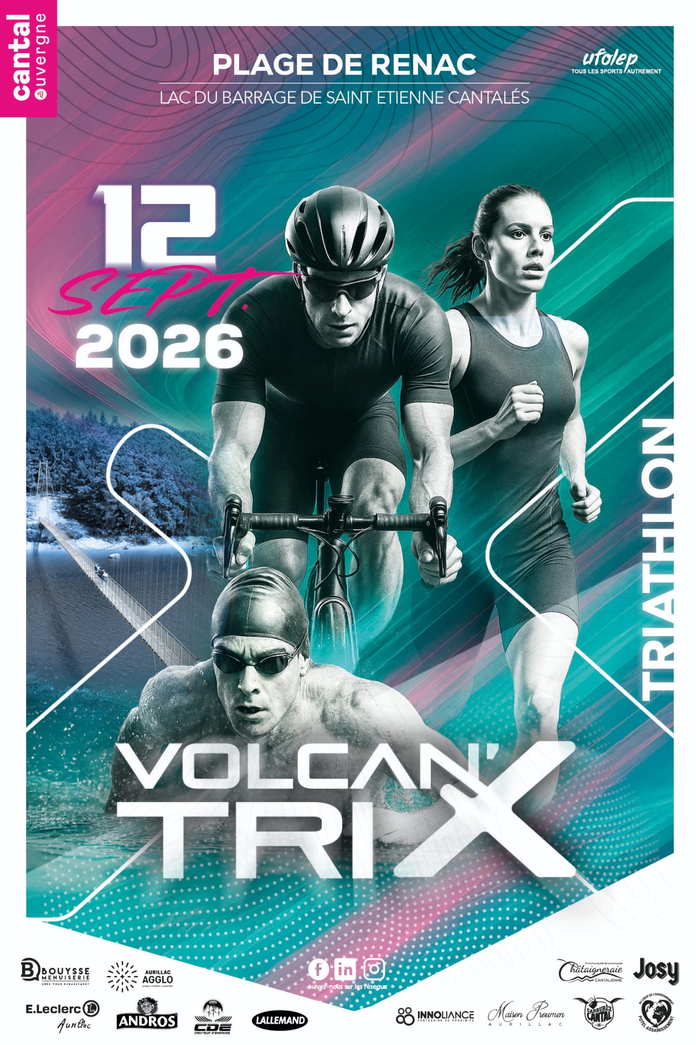 affiche volcan'x triathlon 2025