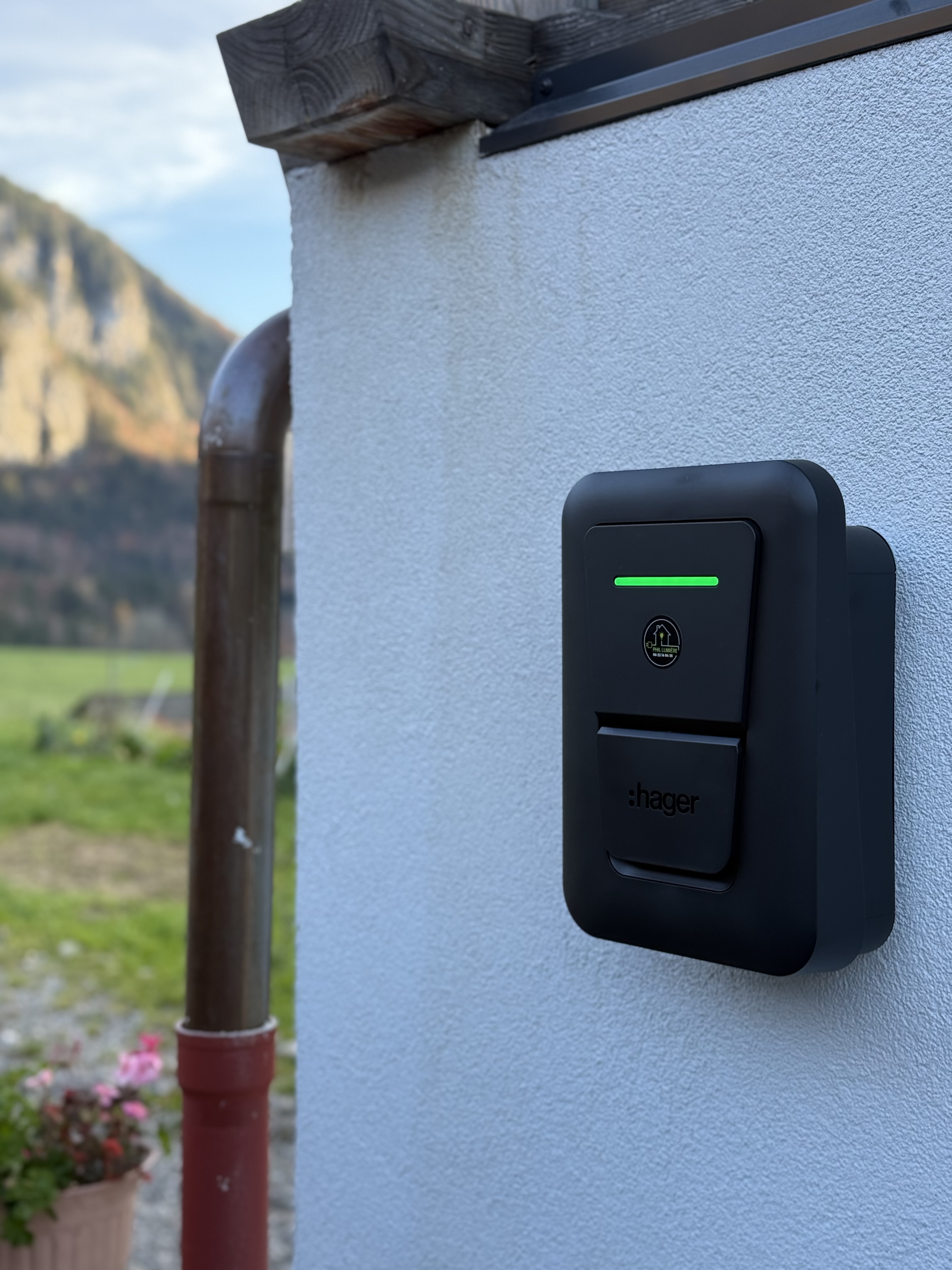 Installation borne de recharge lac leman