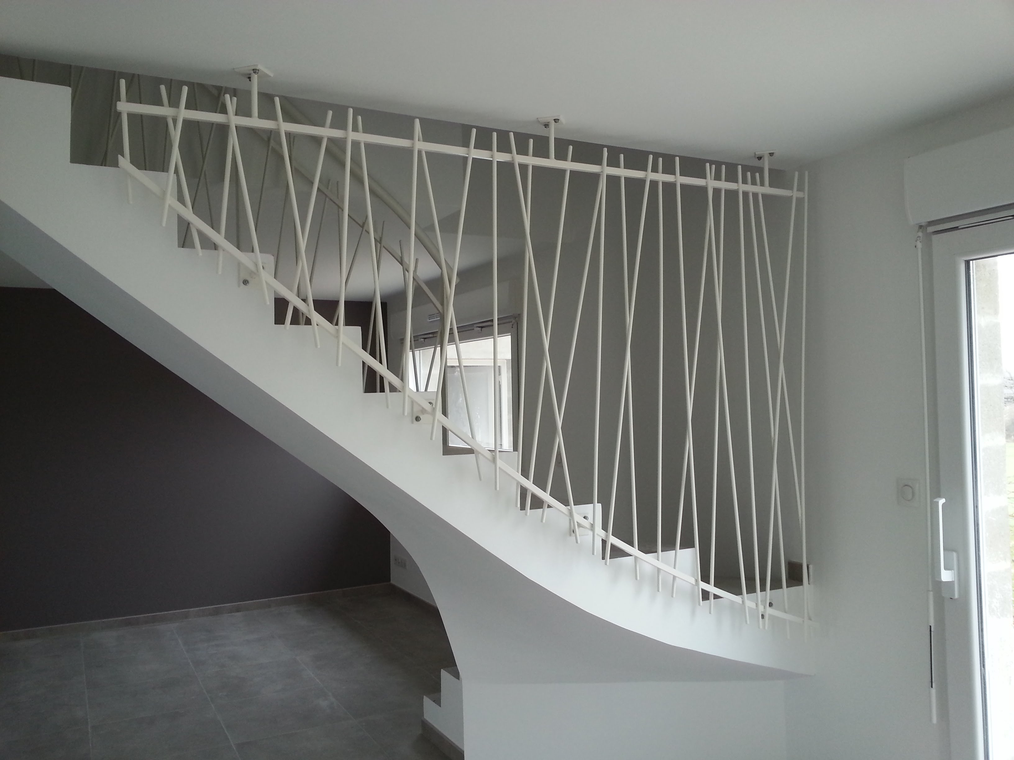 Garde corps escalier laque