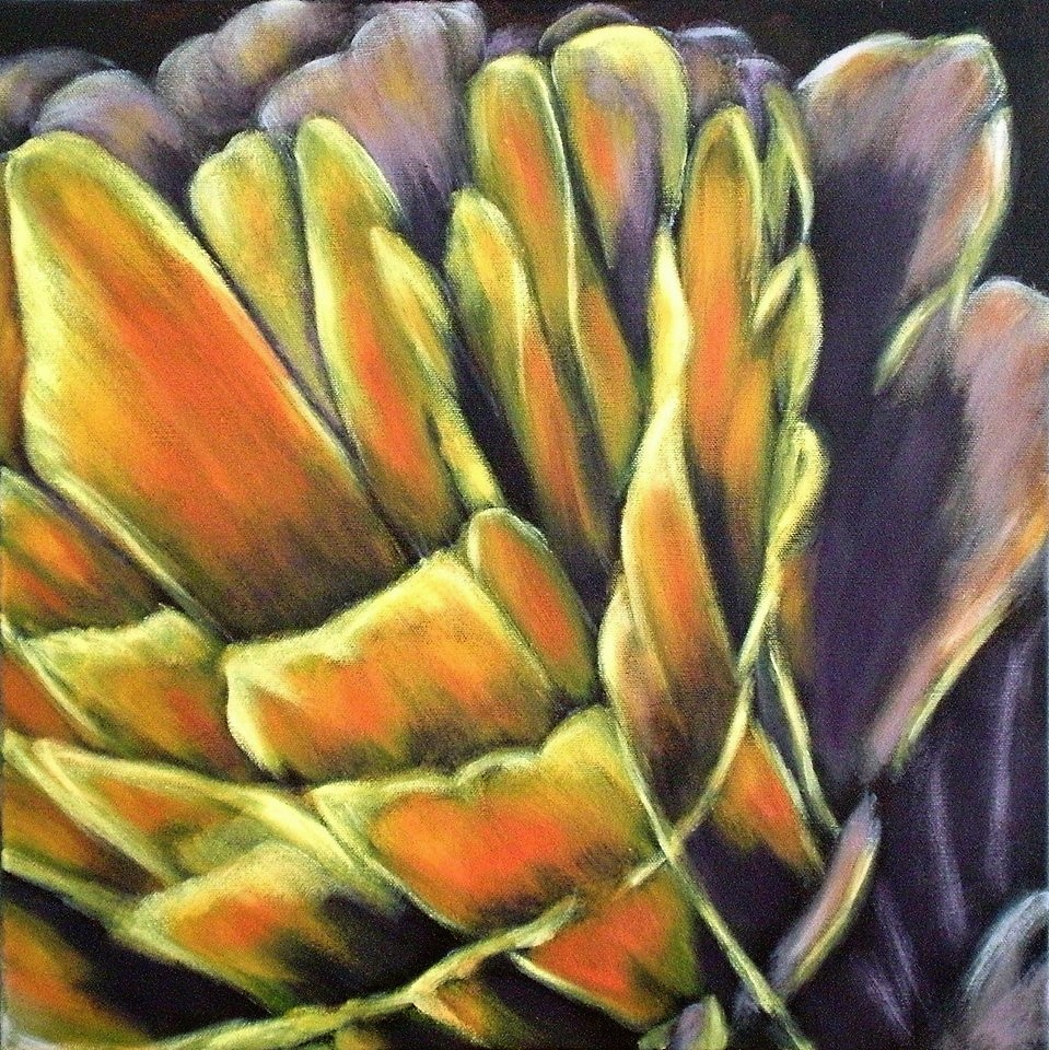 Flores-Arte-Deco-I acrilico-s-tela 60x60-cm