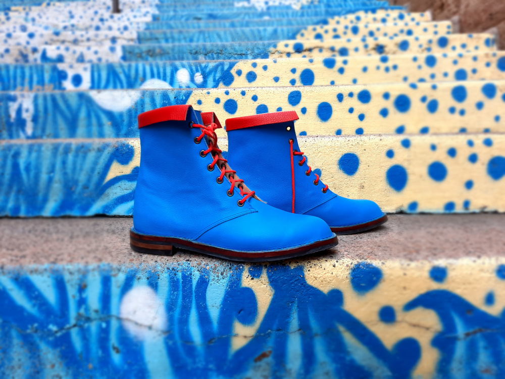 Anna bauer chaussures bleu fait main lyon