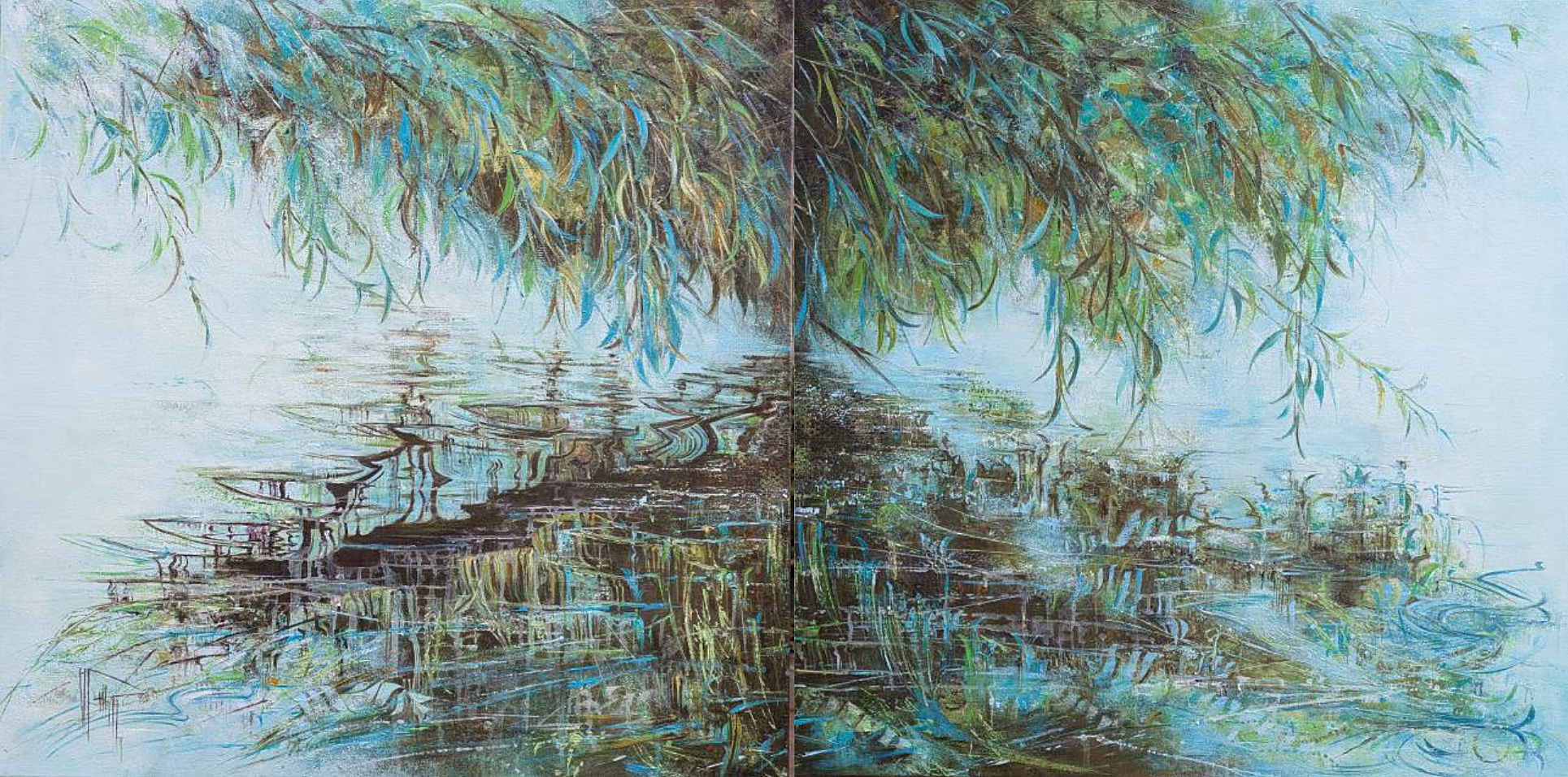 Diptyque etreinte aquatique 80 x 160