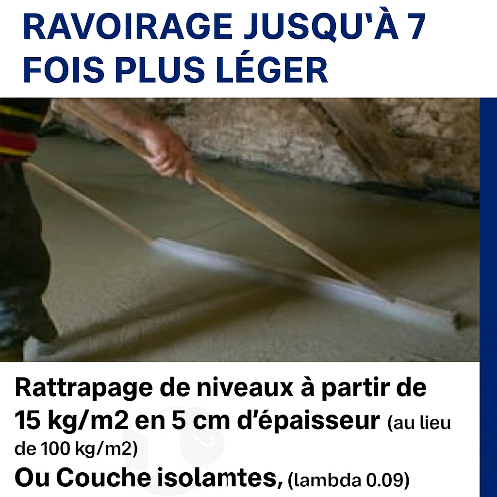 #betonleger, #chape legeres, #mortier léger, #beton leger