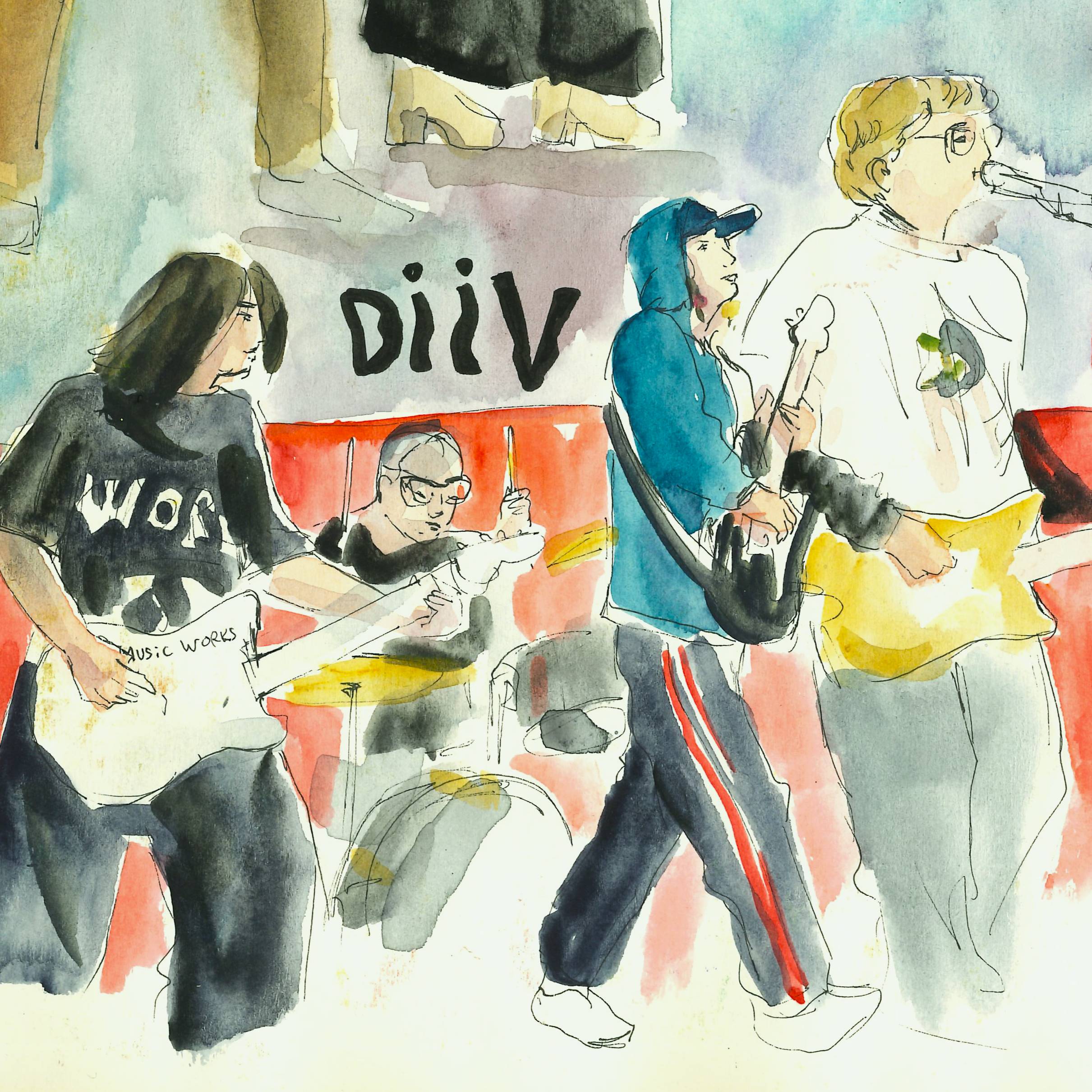 Une aquarelle de concert du groupe DIIV