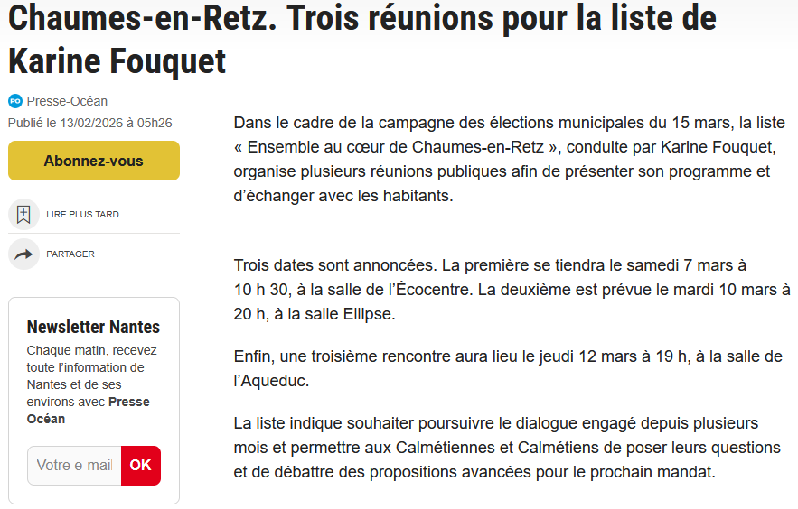 Annonce resse reunions publiques