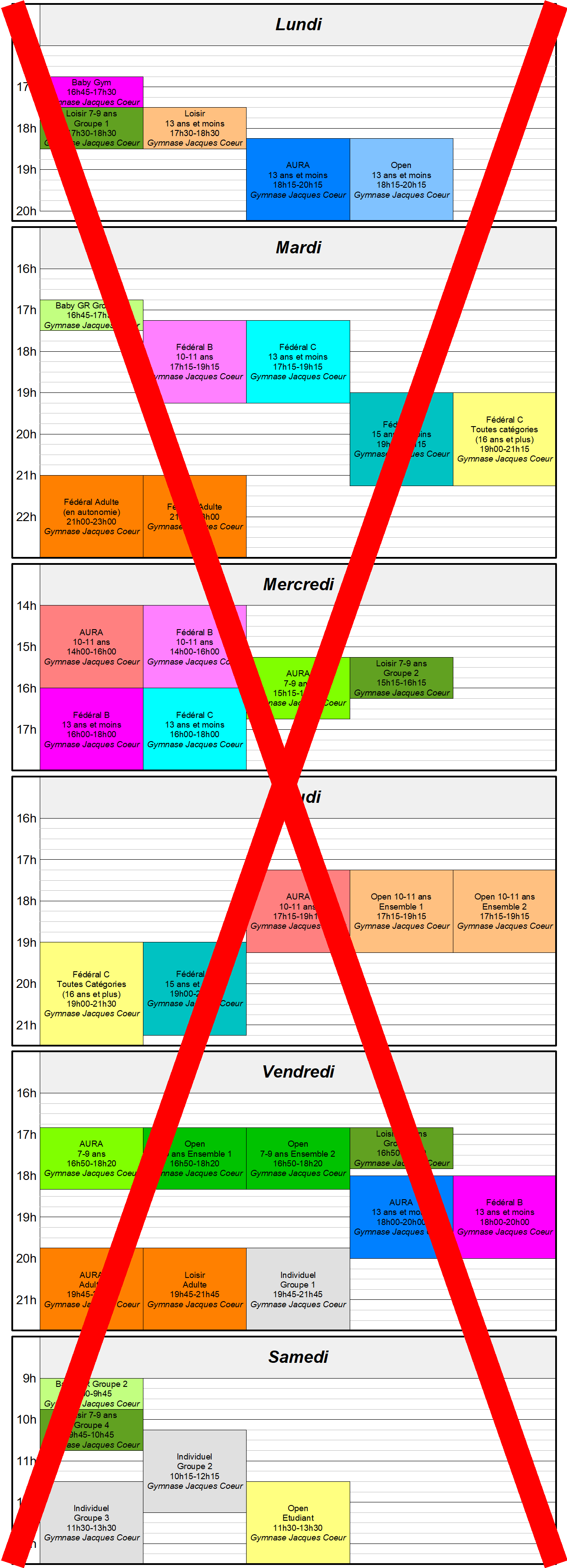 Lentiilygr 2025-2026 planning entrainements annules